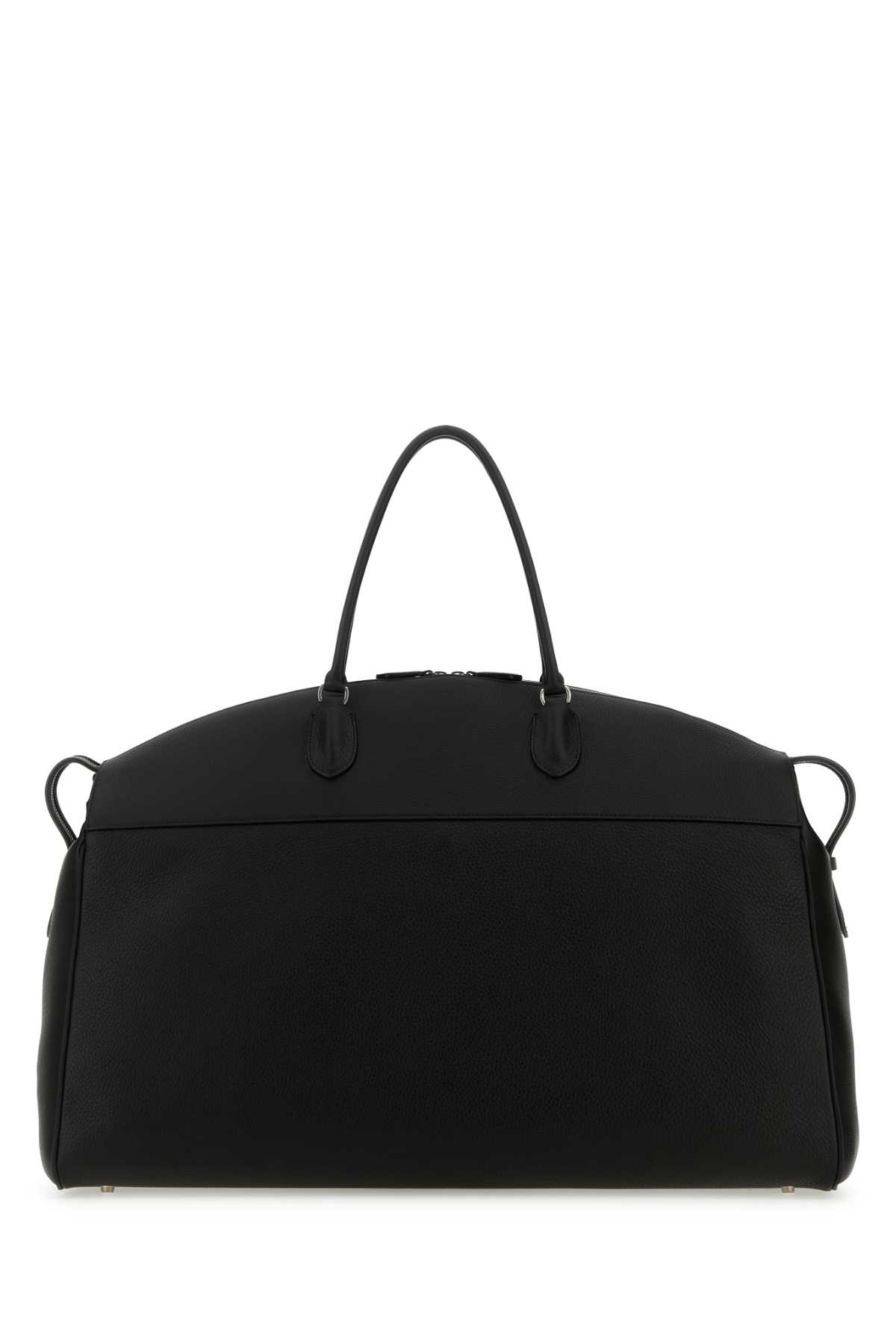 Black leather George travel bag W1631L129BAS (The Row / ビジネス・トラベルバッグ ) | The Row (ザ・ロウ)