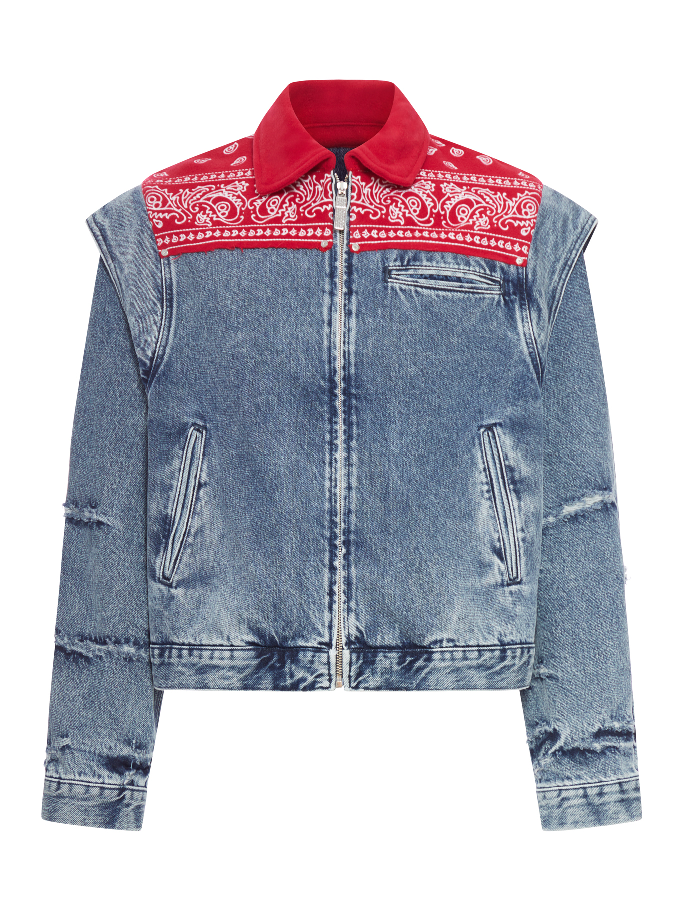 DENIM CAPE JACKET WITH BANDANA EFFECT DFM09027DF121WHBLUWHBLU (PDF / カジュアルジャケット ) | PDF (プロジェクト ドメニコ フォルミケッティ)