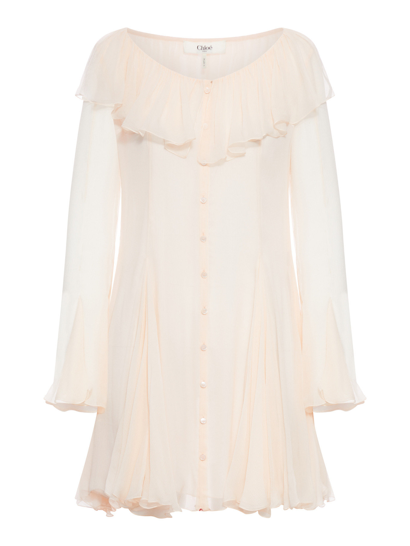 FLARED MINI DRESS WITH RUFFLES CH25WRO190016F0 (Chloé / ワンピース・ドレス・オールインワン ) | Chloé (クロエ)