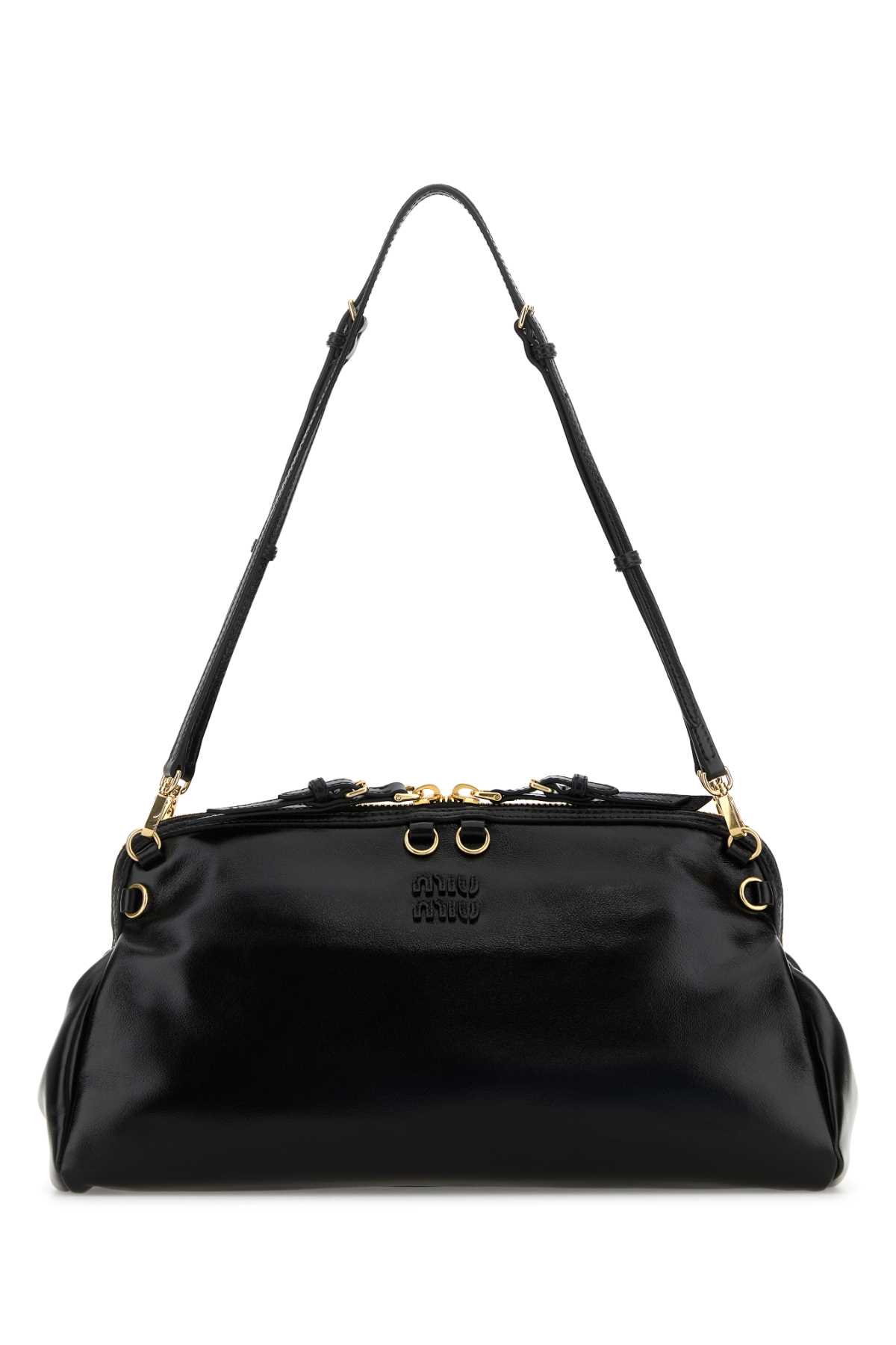 Black leather shoulder bag 5BF1292IEOF0002 (MIU MIU / ハンドバッグ・ショルダーバッグ ) | MIU MIU (ミュウミュウ)