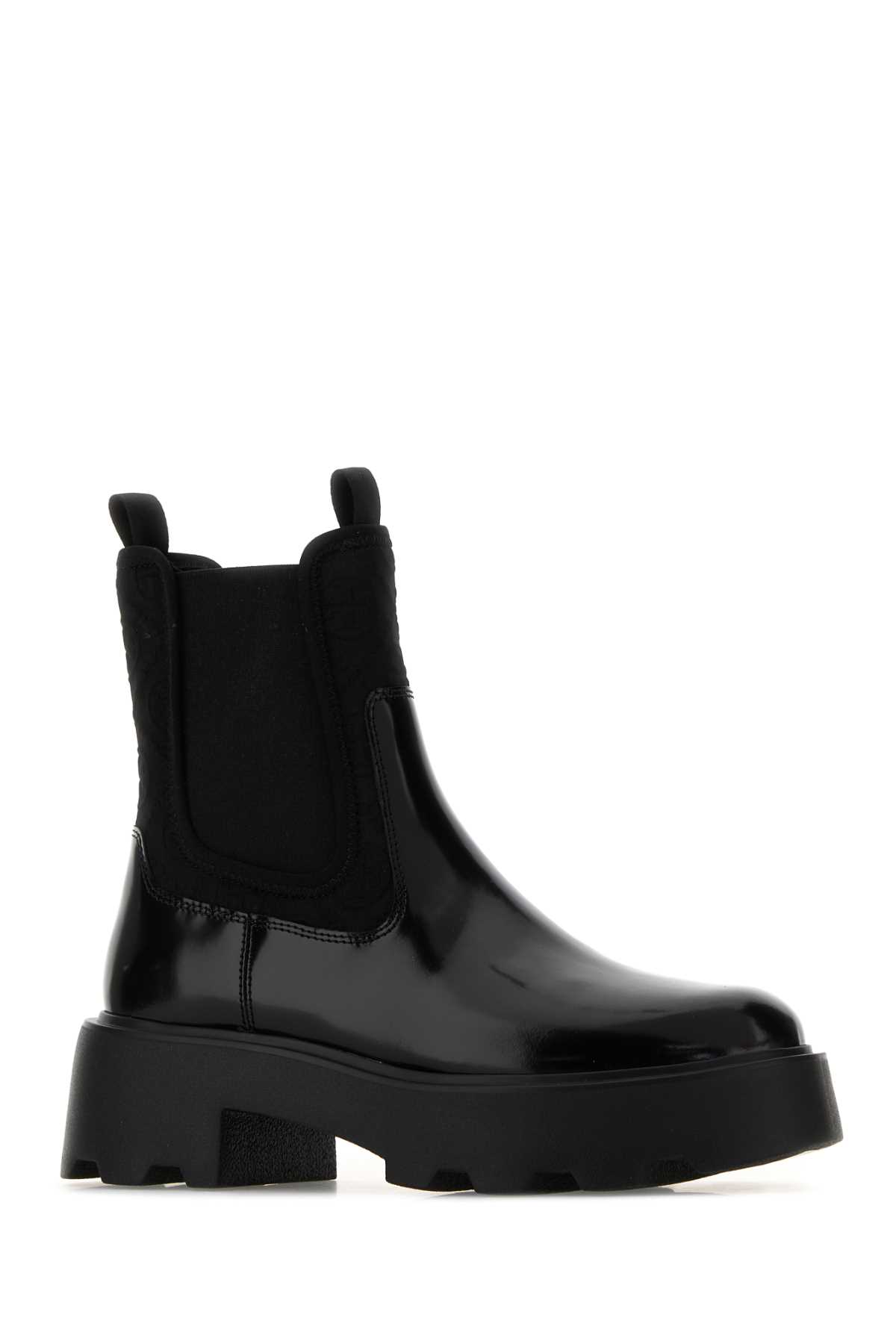 Black leather and fabric Chelsea ankle boots 177079004 (TORY BURCH / ブーツ ) | TORY BURCH (トリーバーチ)(1)
