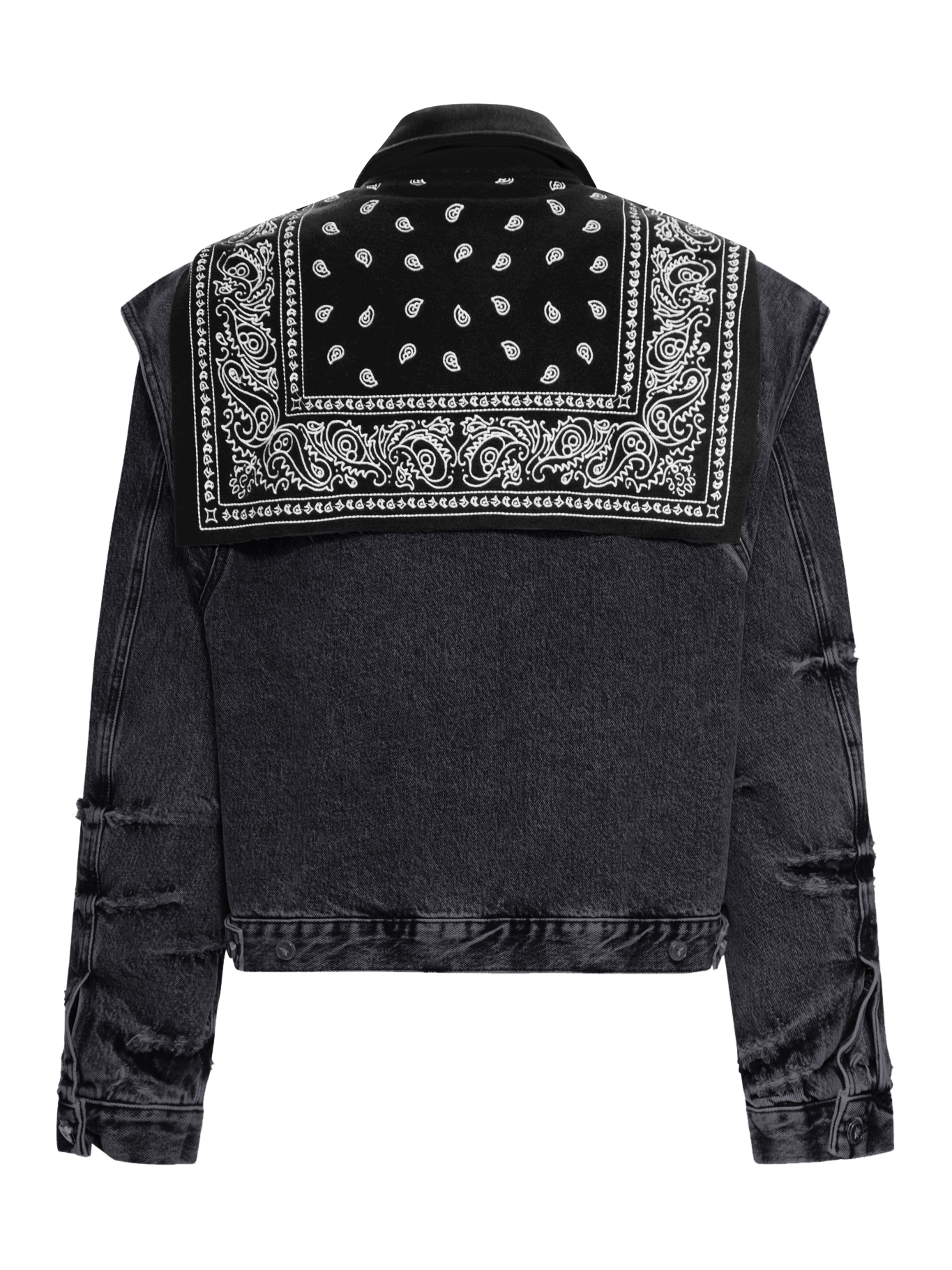 DENIM CAPE JACKET WITH BANDANA EFFECT DFM09027DF119WHBLKWHBLK (PDF / カジュアルジャケット ) | PDF (プロジェクト ドメニコ フォルミケッティ)(1)