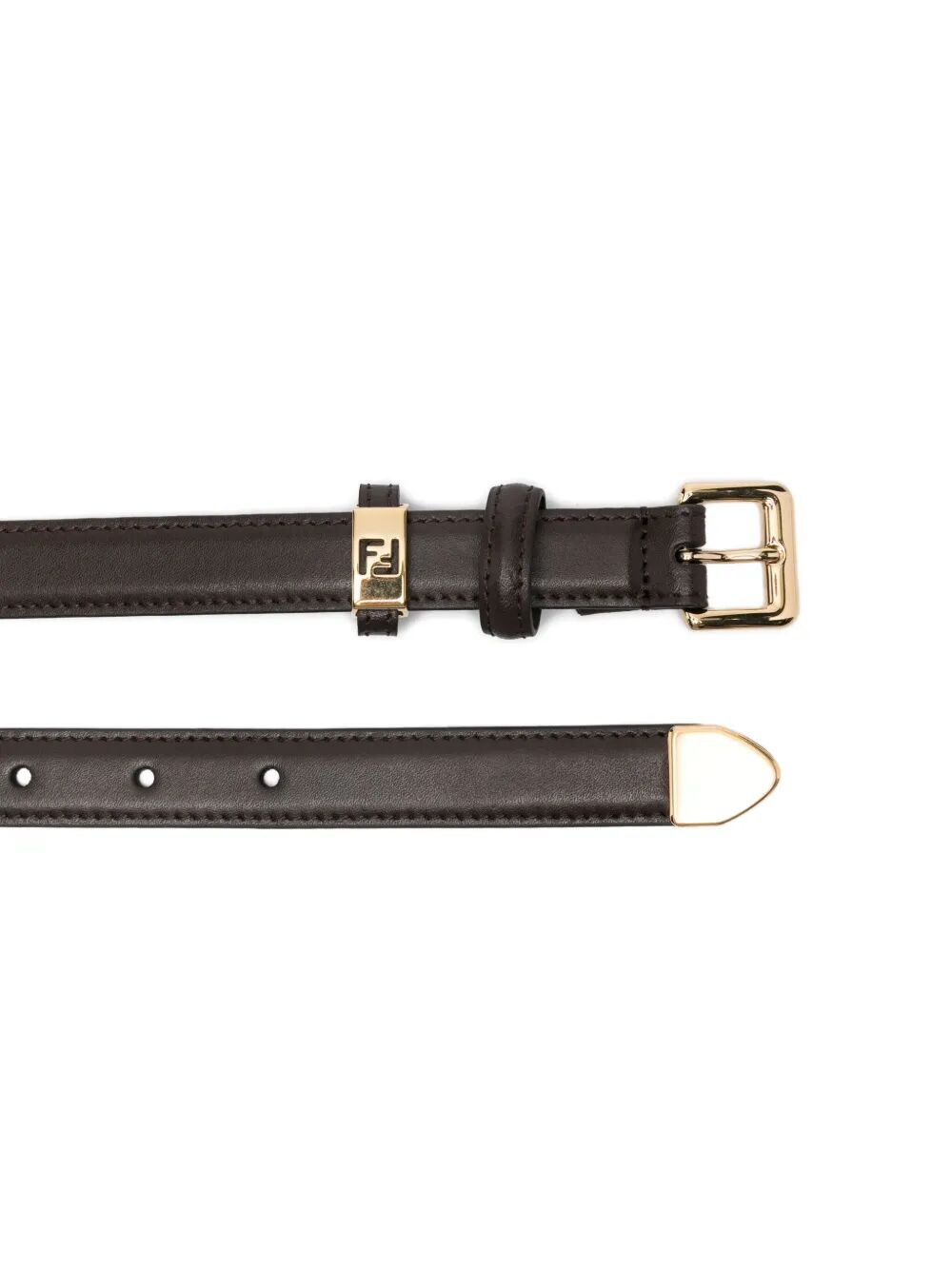 FOREVER FENDI LEATHER SLIM BELT WITH METAL TIP 8C0740ASUOF0L1B (FENDI / ベルト・サスペンダー ) | FENDI (フェンディ)(1)