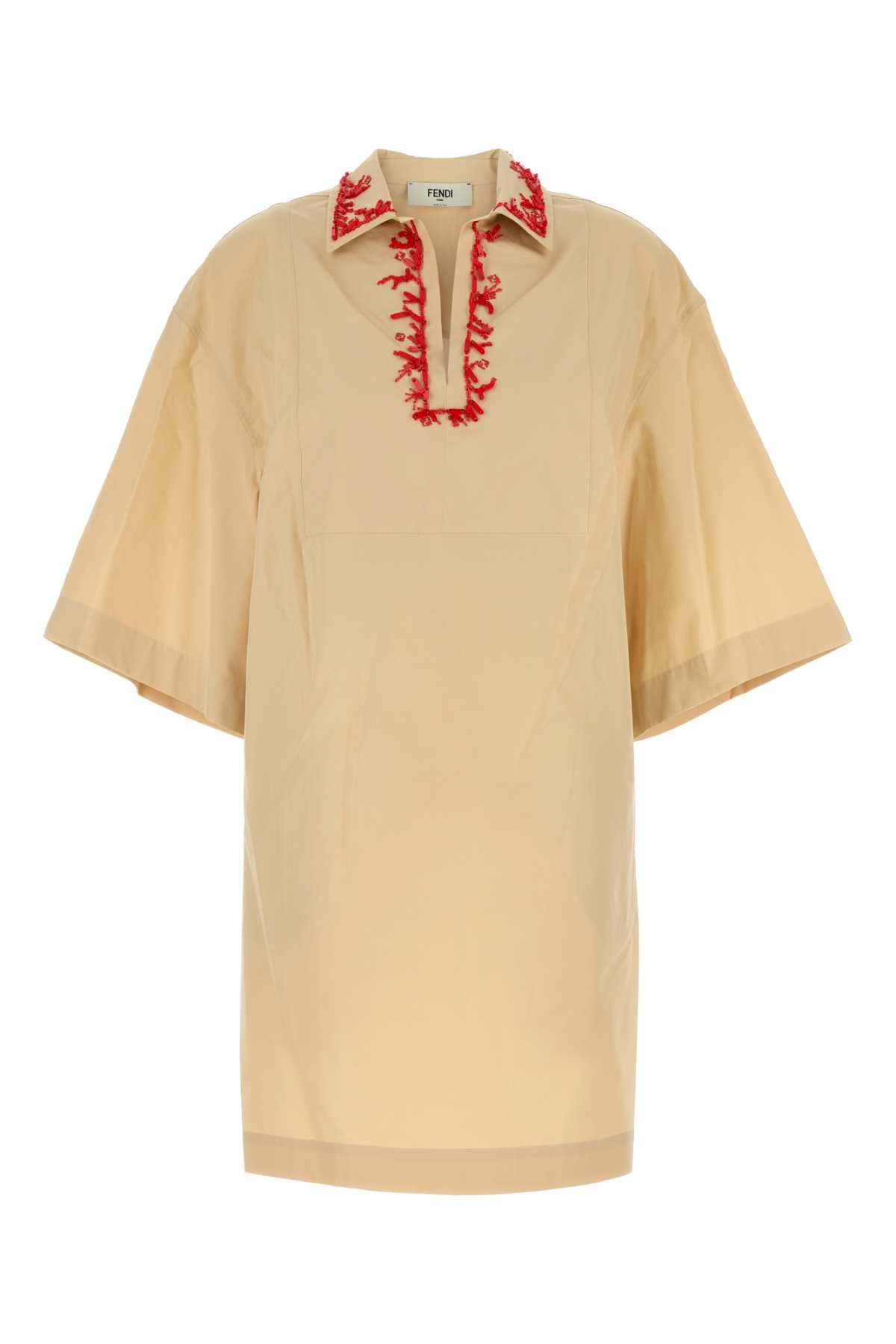 Pastel yellow poplin dress FDD383AUJQF1SAZ (FENDI / ワンピース・ドレス・オールインワン ) | FENDI (フェンディ)