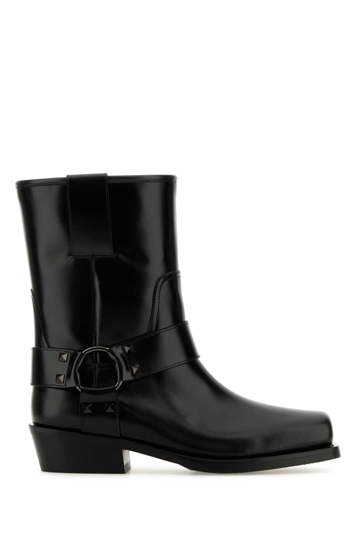 Black leather Biker Rockstud ankle boots 5W0S0KN4NIB0NO (Valentino Garavani / ブーツ ) | Valentino Garavani (ヴァレンティノ)