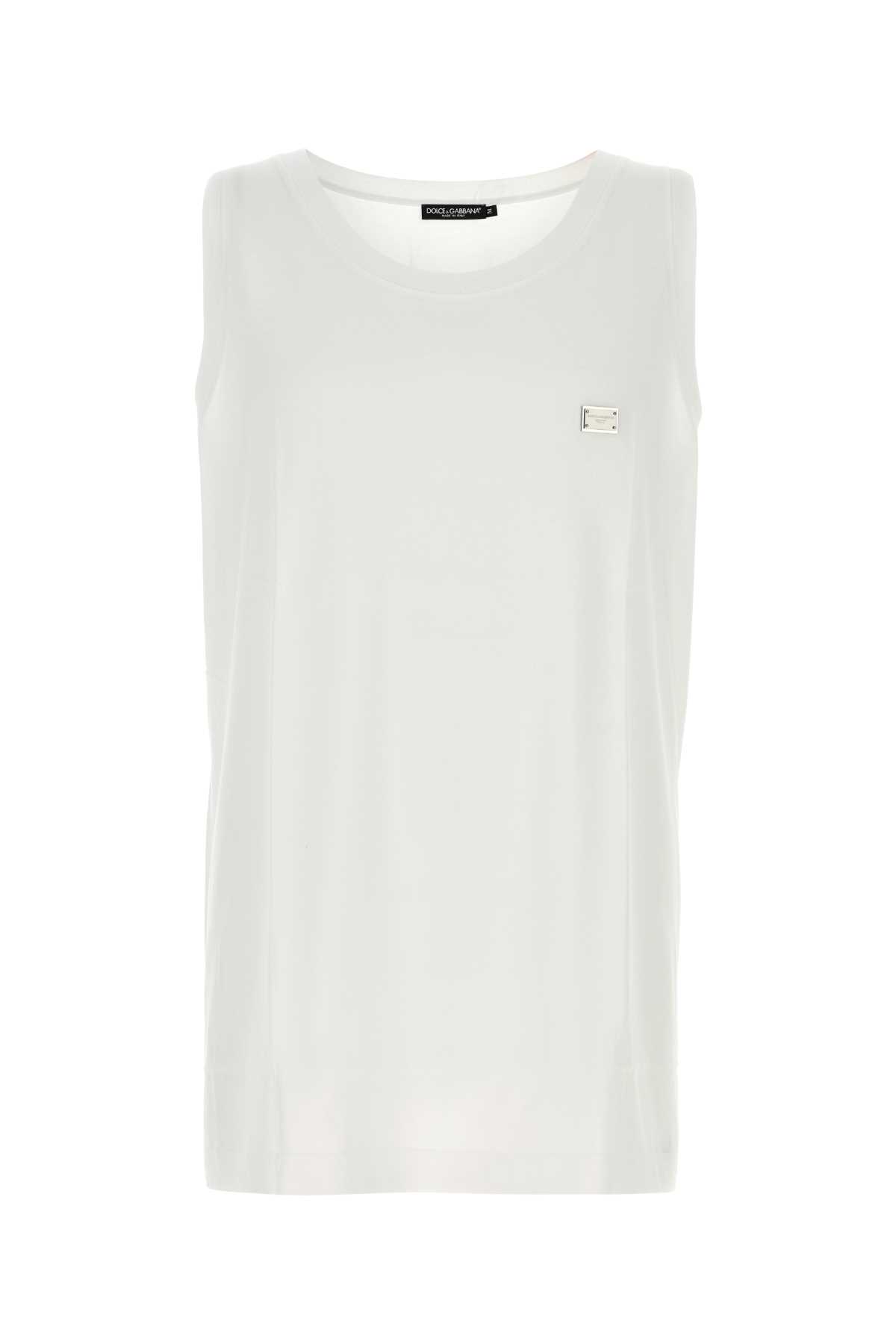 White cotton tank top G8QJ5TG7N7AW0800 (Dolce & Gabbana / タンクトップ・キャミソール ) | Dolce & Gabbana (ドルチェガッバーナ)