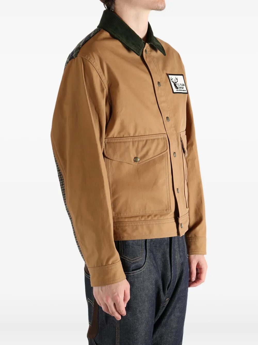 X FILSON COTTON OXFORD AND WOOL WORKWEAR BLOUSON WPJ0140511BEIGENAVYGREEN (JUNYA WATANABE / カジュアルジャケット ) | JUNYA WATANABE (ジュンヤ ワタナベ)(4)