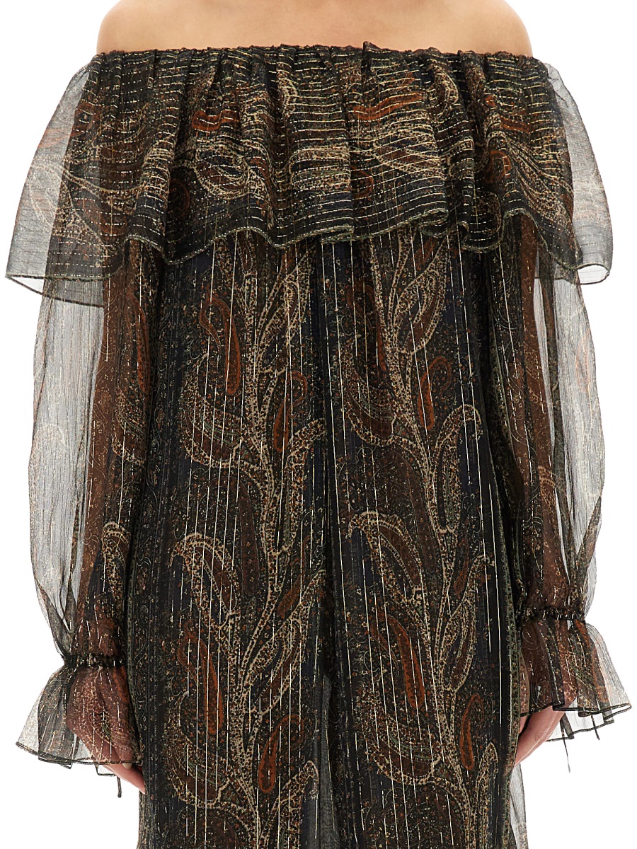 SILK LUREX CREPONNE DRESS 817332Y3K614052 (Saint Laurent / ワンピース・ドレス・オールインワン ) | Saint Laurent (サンローラン)(3)
