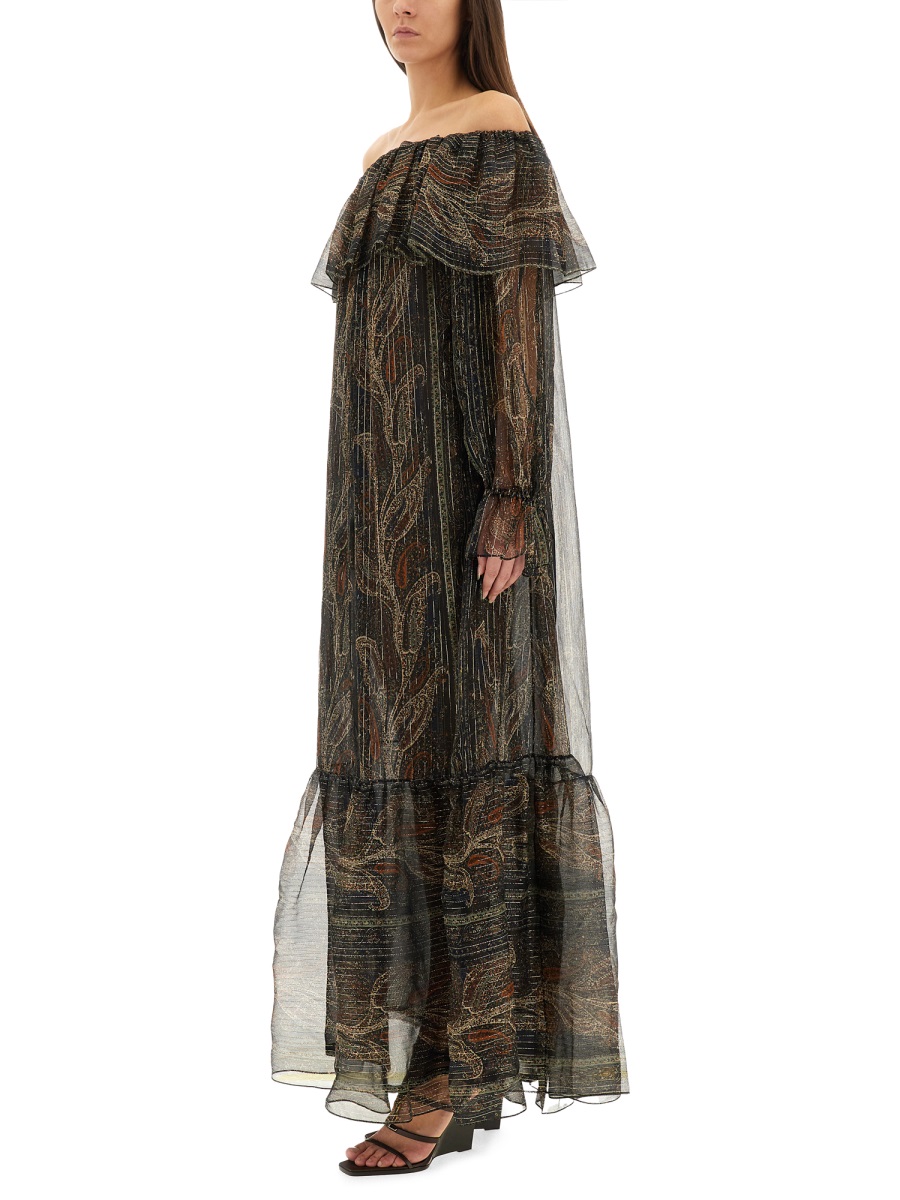 SILK LUREX CREPONNE DRESS 817332Y3K614052 (Saint Laurent / ワンピース・ドレス・オールインワン ) | Saint Laurent (サンローラン)(1)