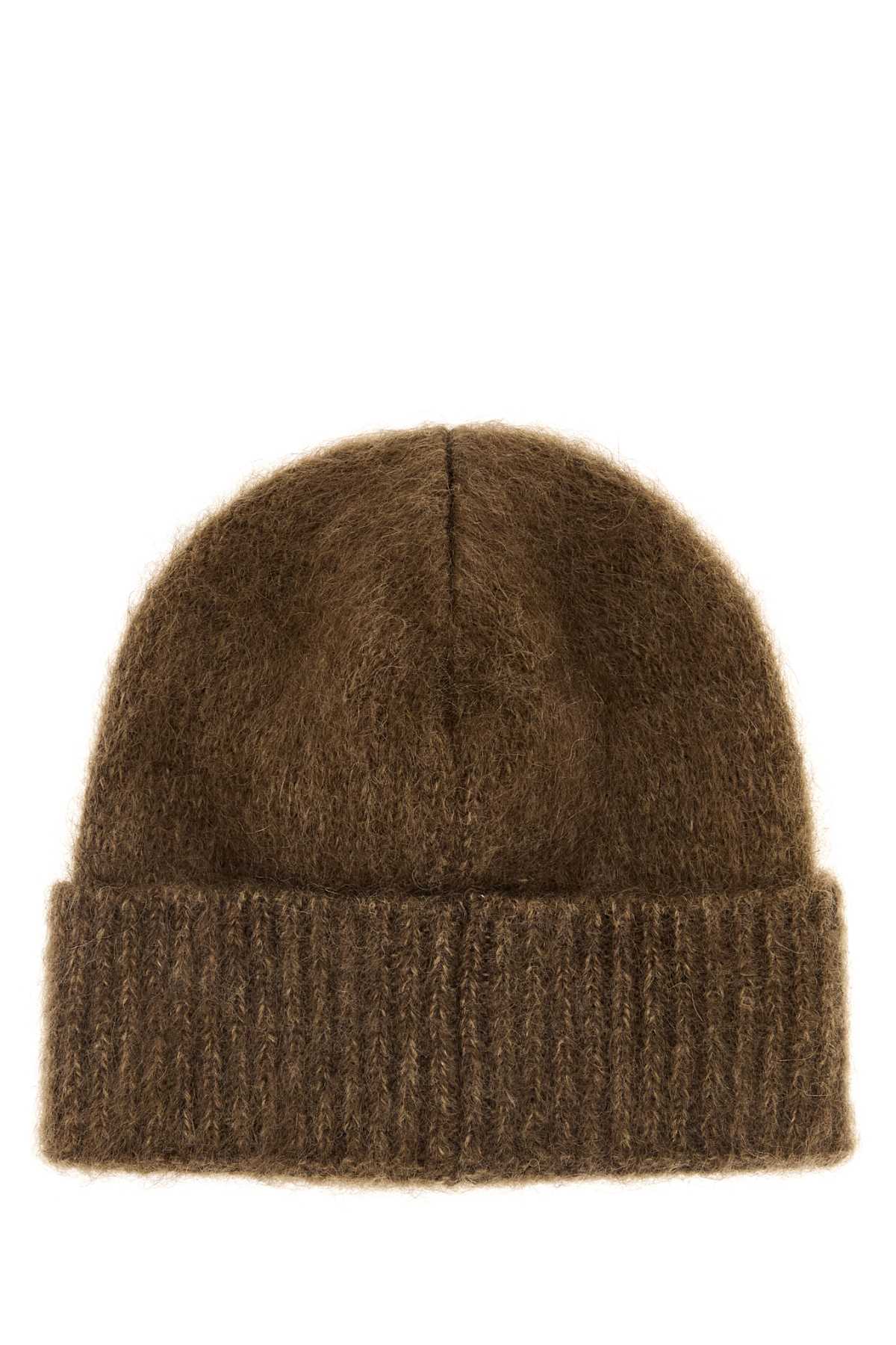 Brown mohair blend beanie hat 5HC3782CQDF0005 (MIU MIU / 帽子 ) | MIU MIU (ミュウミュウ)(1)