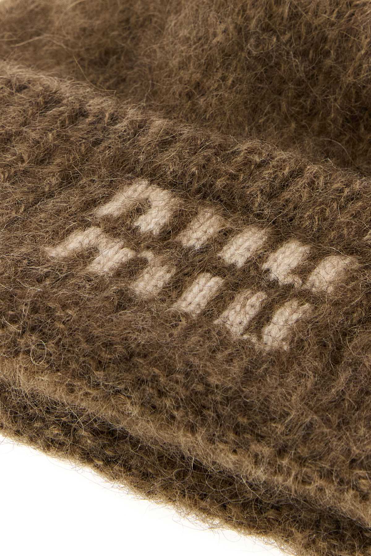 Brown mohair blend beanie hat 5HC3782CQDF0005 (MIU MIU / 帽子 ) | MIU MIU (ミュウミュウ)(2)