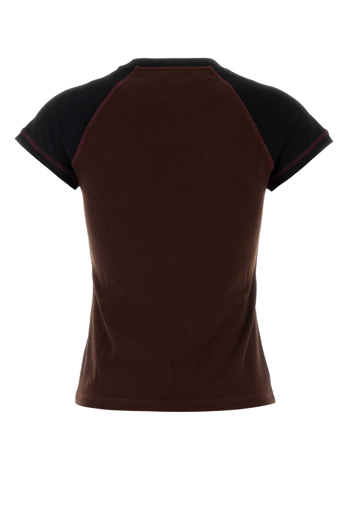 Brown stretch cotton blend t-shirt S540Y22X76BLACKBURGUNDY (LOEWE / Tシャツ・カットソー ) | LOEWE (ロエベ)(1)