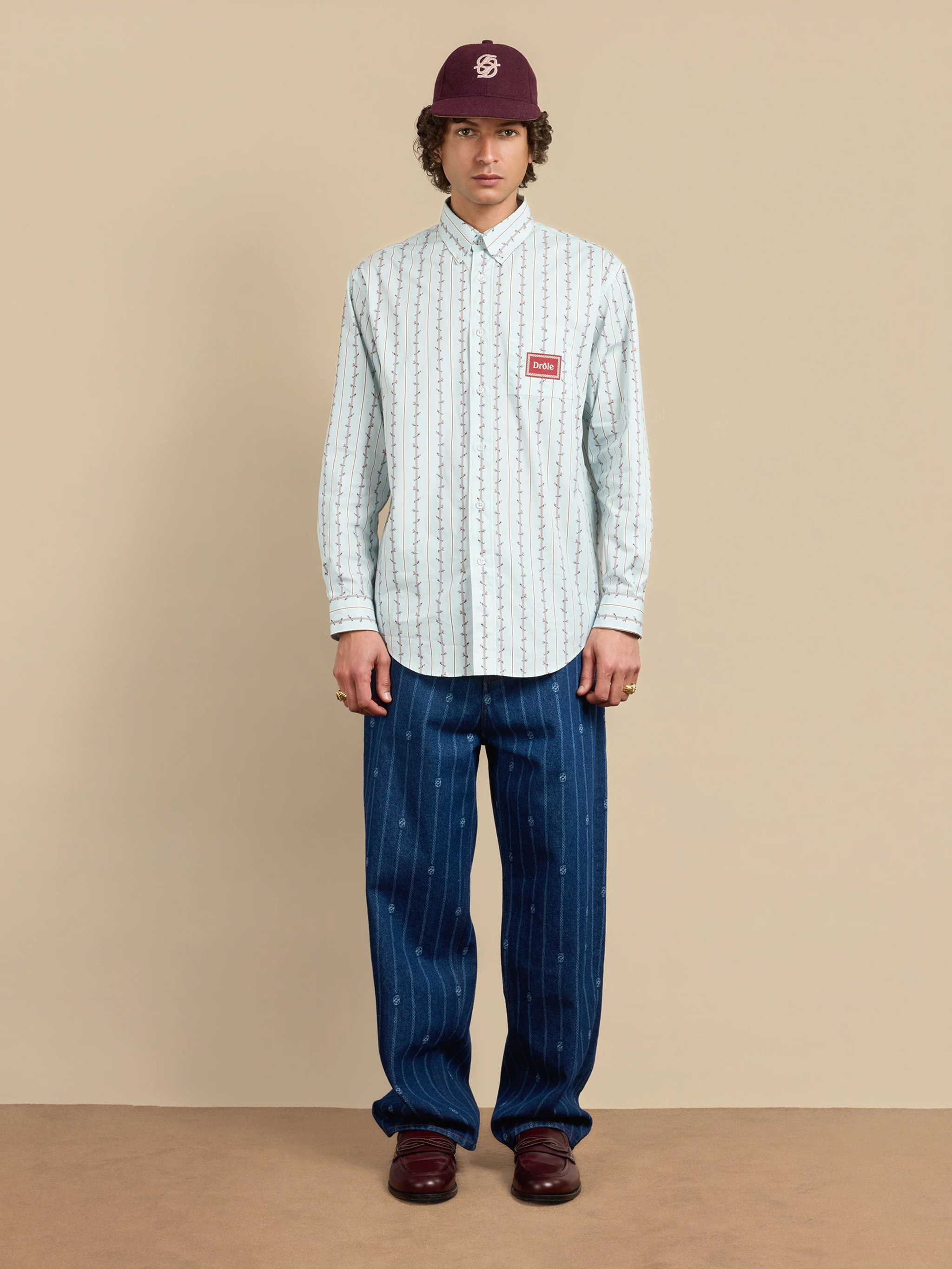 DROLE DE MONSIEUR Shirts Clear Blue ISH240CO166LBE (Drôle De Monsieur / シャツ・ブラウス ) | Drôle De Monsieur (ドロールドムッシュ)(1)