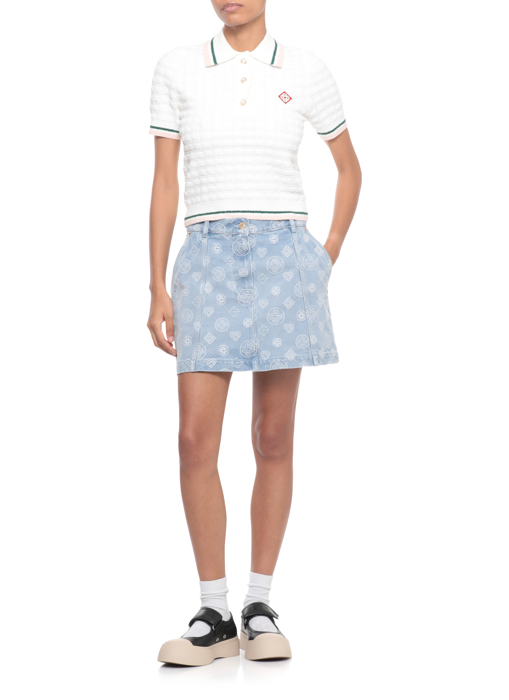 Casablanca T-shirts and Polos White WPF25KW101701COTTONBLEND (Casablanca / ポロシャツ ) | Casablanca (カサブランカ)(4)