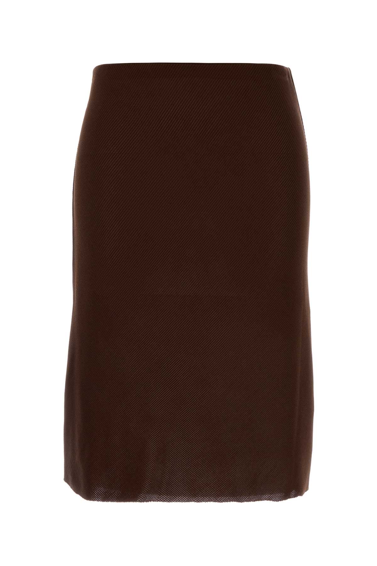 Brown silk skirt MMG570SOOO18BPF0324 (MIU MIU / スカート ) | MIU MIU (ミュウミュウ)