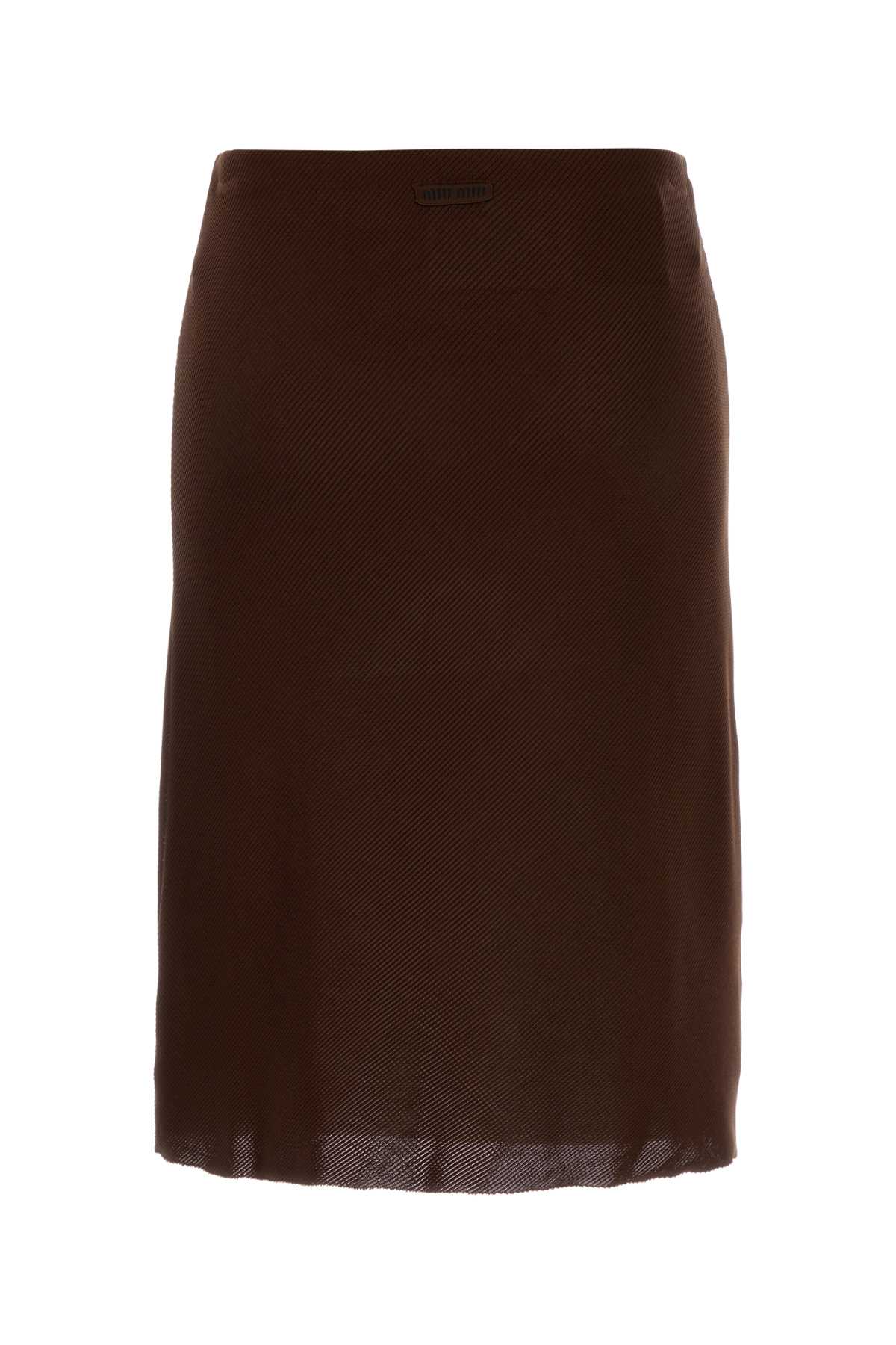 Brown silk skirt MMG570SOOO18BPF0324 (MIU MIU / スカート ) | MIU MIU (ミュウミュウ)(1)