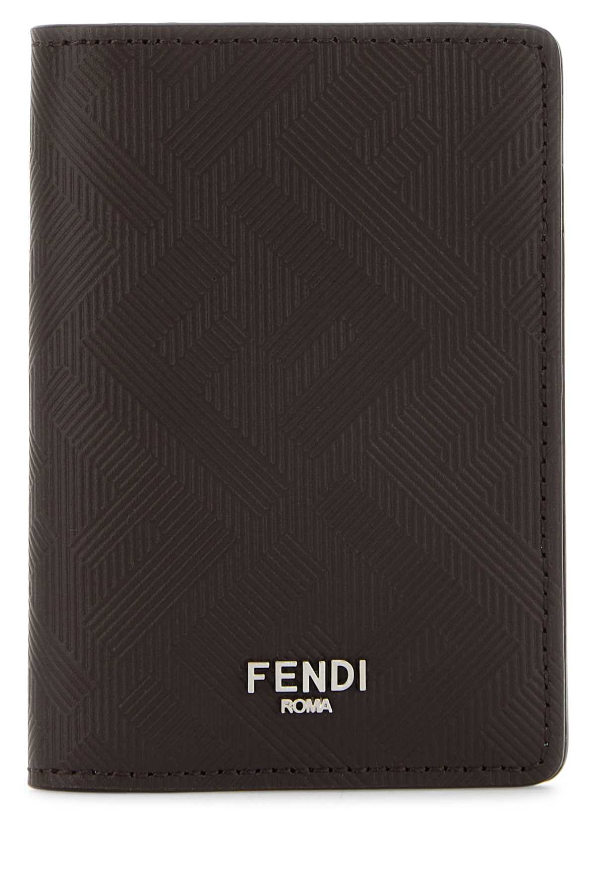 Dark brown leather Fendi Shadow card holder 7M0349AJF4F1ULA (FENDI / 財布・カードケース ) | FENDI (フェンディ)