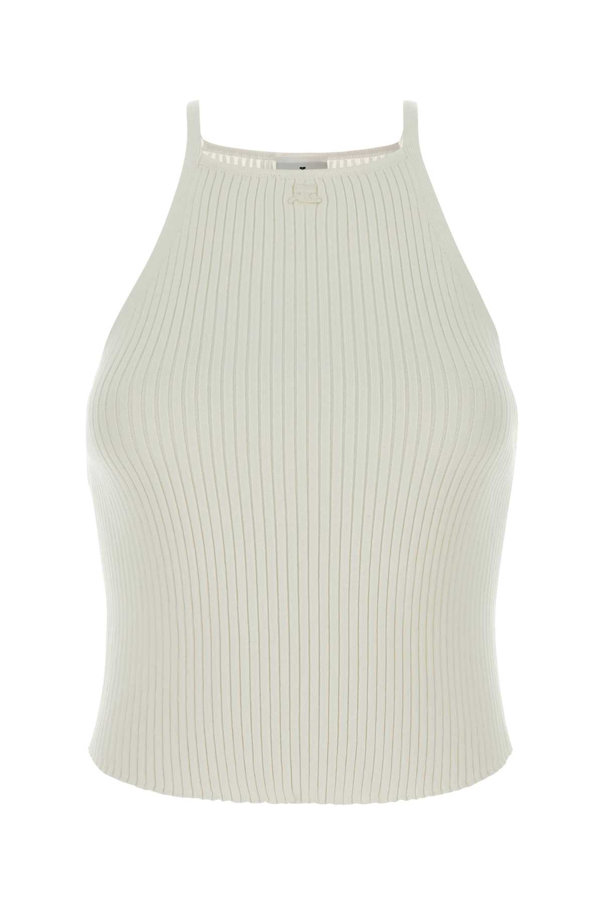 White viscose blend tank top 325MTO450FI00010001 (Courrèges / タンクトップ・キャミソール ) | Courrèges (クレージュ)