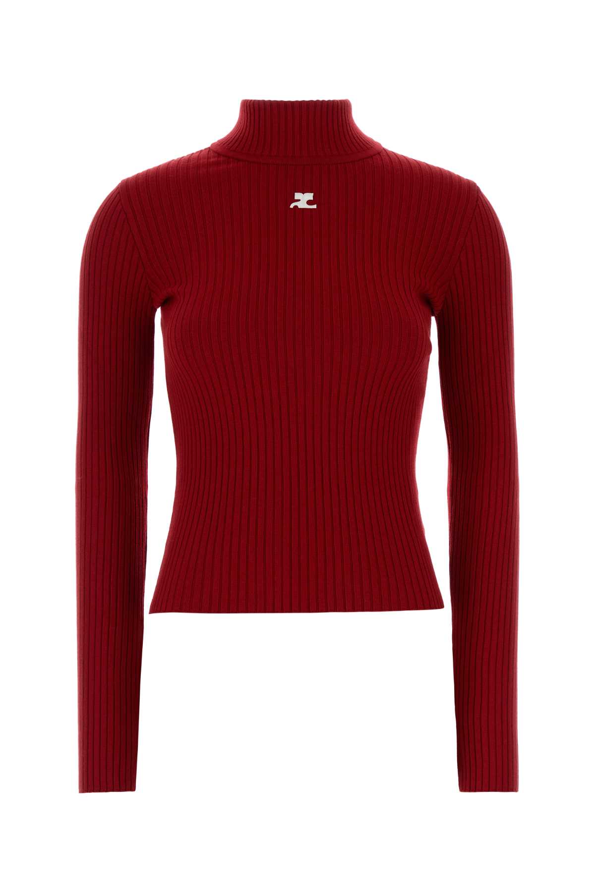 Red viscose blend sweater PERMPU022FI00014034 (Courrèges / ニット・セーター・カーディガン ) | Courrèges (クレージュ)