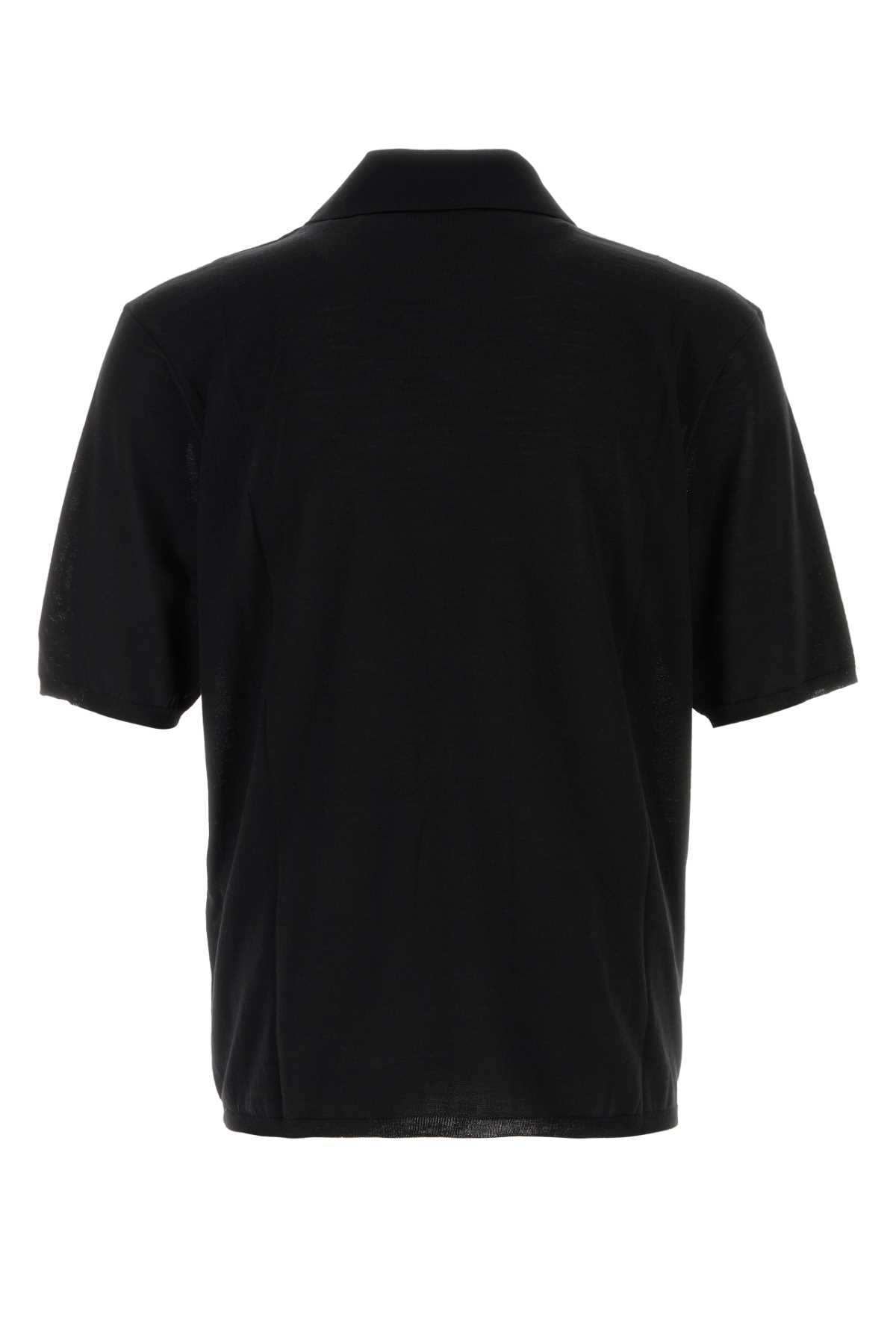 Black wool polo shirt 841679Y75YW1000 (Saint Laurent / ポロシャツ ) | Saint Laurent (サンローラン)(1)