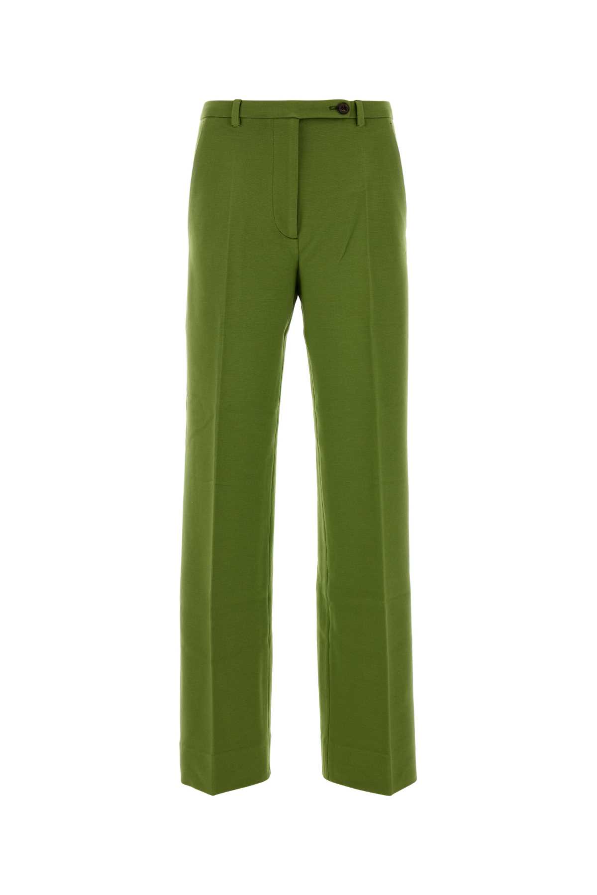 Green stretch viscose blend pant MP1931SOOO18FQF0089 (MIU MIU / パンツ ) | MIU MIU (ミュウミュウ)
