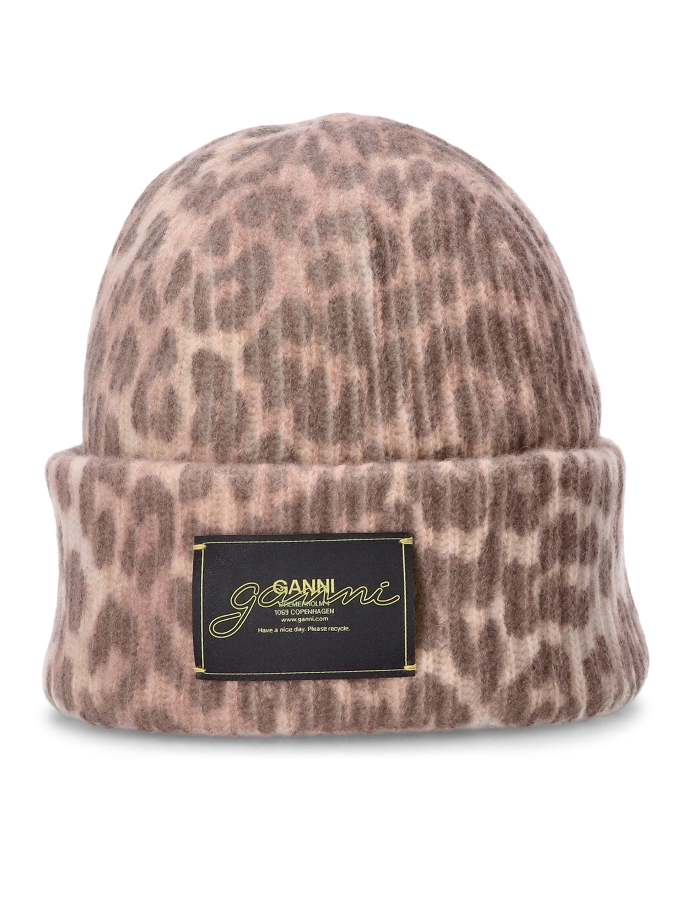 GRAPHIC WOOL MIX PRINTED LEOPARD BEANIE A6658943 (GANNI / 帽子 ) | GANNI (ガニー)