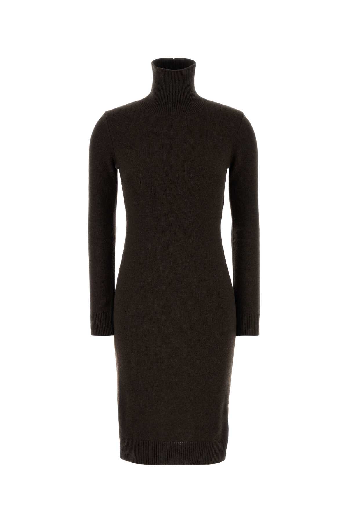 Dark brown wool blend sweater dress S62DD0054M13187144 (MM6 Maison Margiela / ワンピース・ドレス・オールインワン ) | MM6 Maison Margiela (エムエムシックス)