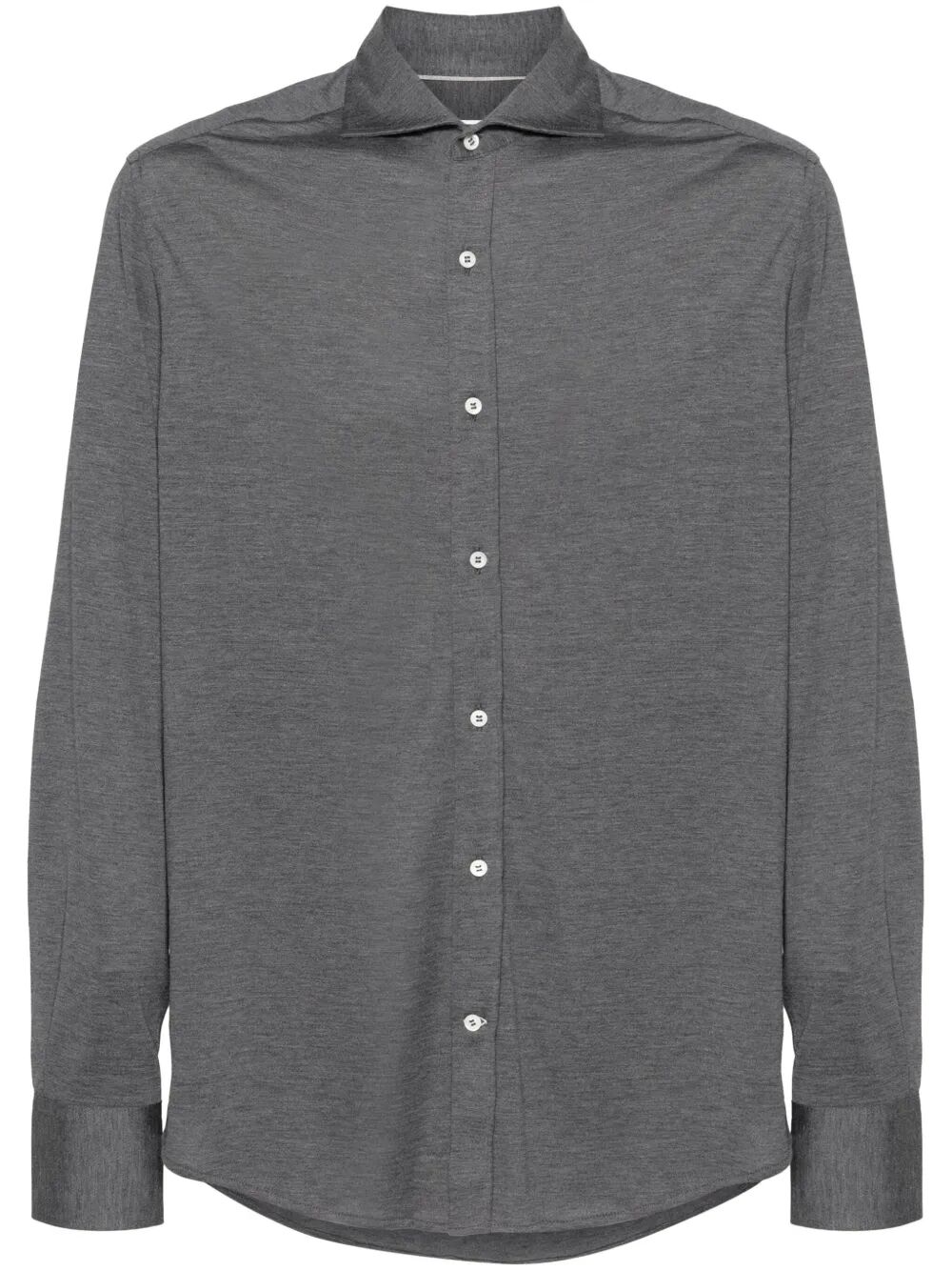 SILK AND COTTON LIGHTWEIGHT JERSEY SHIRT WITH SPEAD COLLAR MH8366686C572 (Brunello Cucinelli / シャツ・ブラウス ) | Brunello Cucinelli (ブルネロ・クチネリ)
