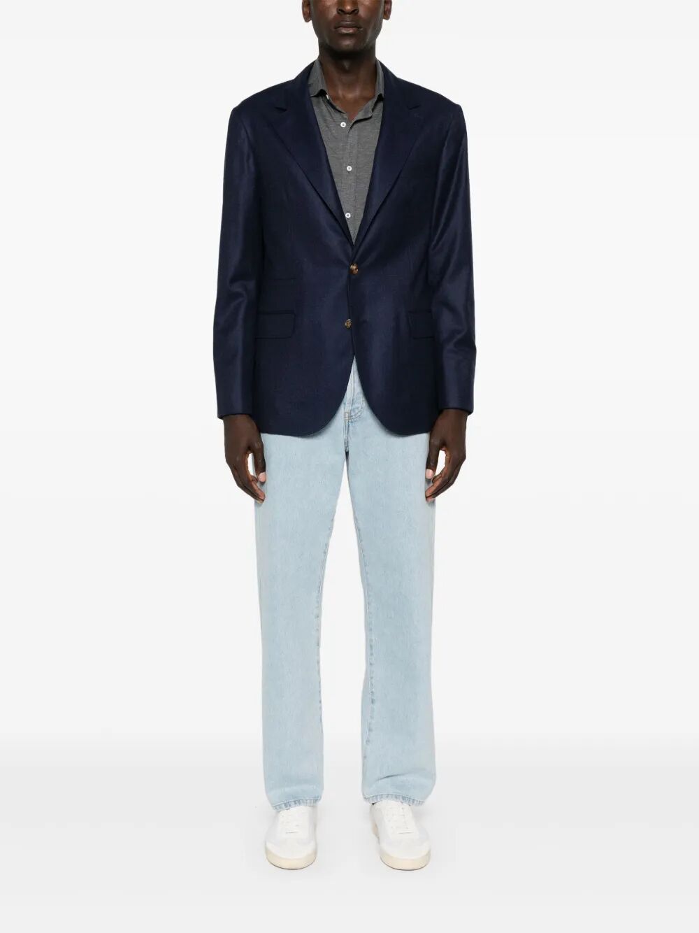 SILK AND COTTON LIGHTWEIGHT JERSEY SHIRT WITH SPEAD COLLAR MH8366686C572 (Brunello Cucinelli / シャツ・ブラウス ) | Brunello Cucinelli (ブルネロ・クチネリ)(3)