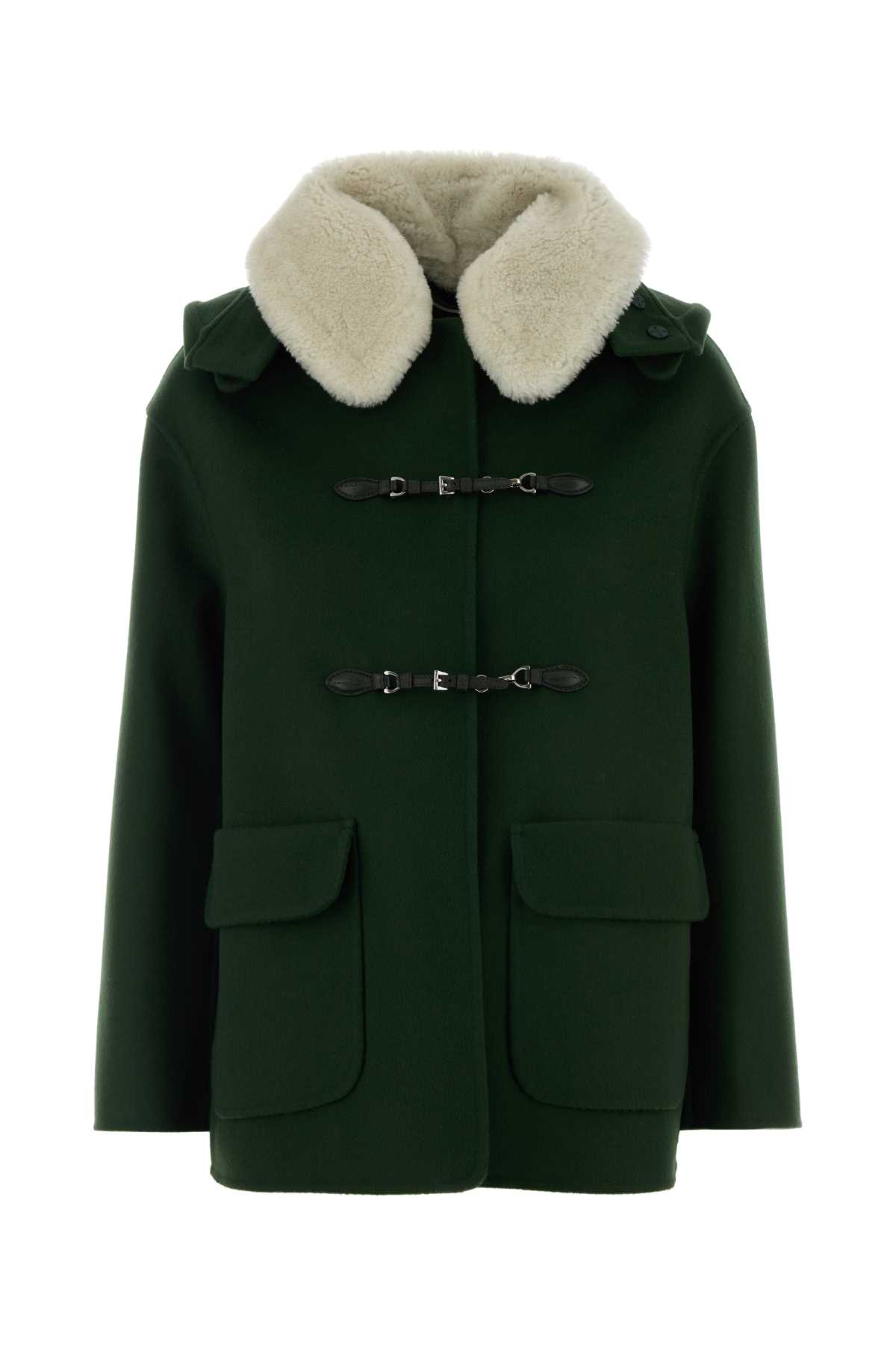 Dark green wool montgomery D476D318SHGVJ95918 (ERMANNO SCERVINO / コート ) | ERMANNO SCERVINO (エルマンノ シェルヴィーノ)