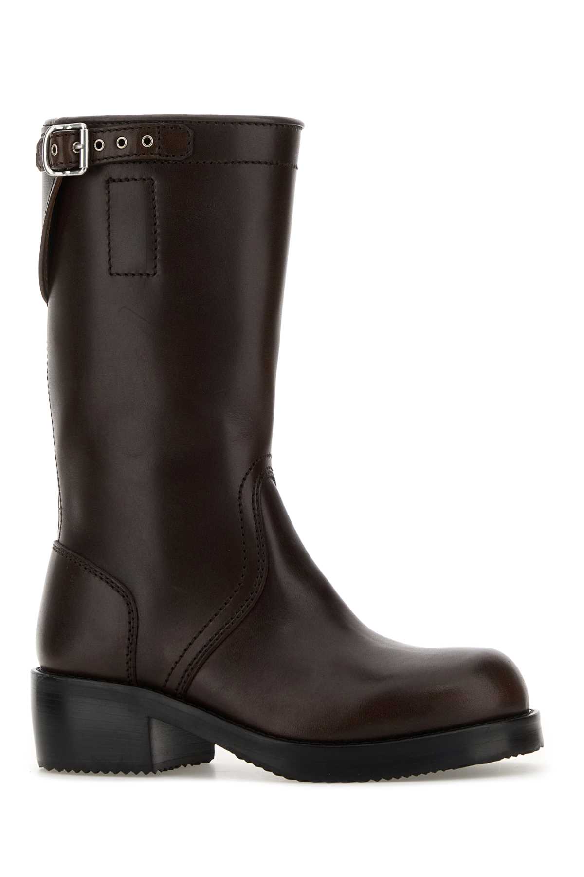 Dark brown leather boots 252011748102704 (Dries Van Noten / ブーツ ) | Dries Van Noten (ドリスヴァンノッテン)(1)