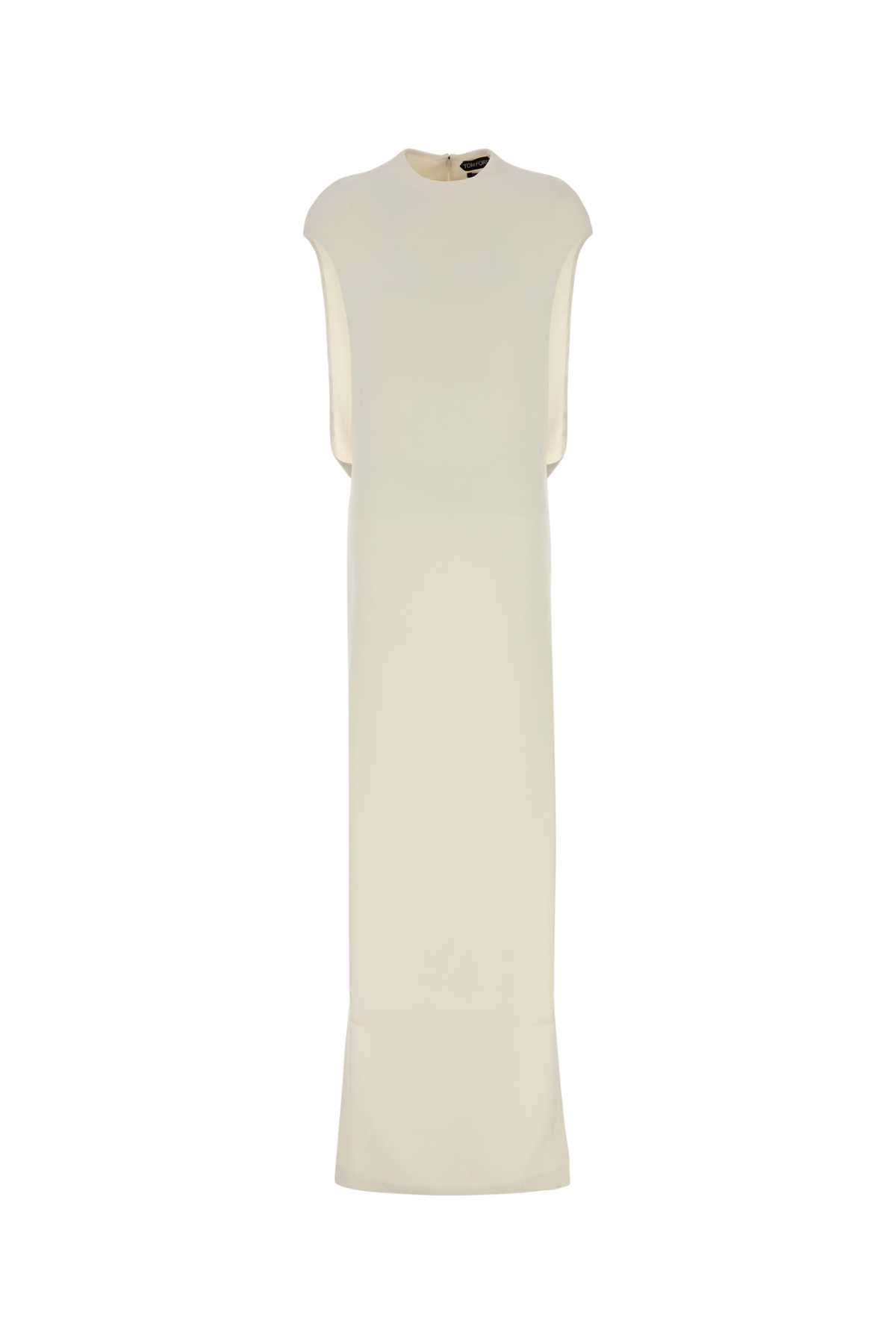 White stretch georgette long dress AB3615FAX187AW003 (TOM FORD / ワンピース・ドレス・オールインワン ) | TOM FORD (トムフォード)