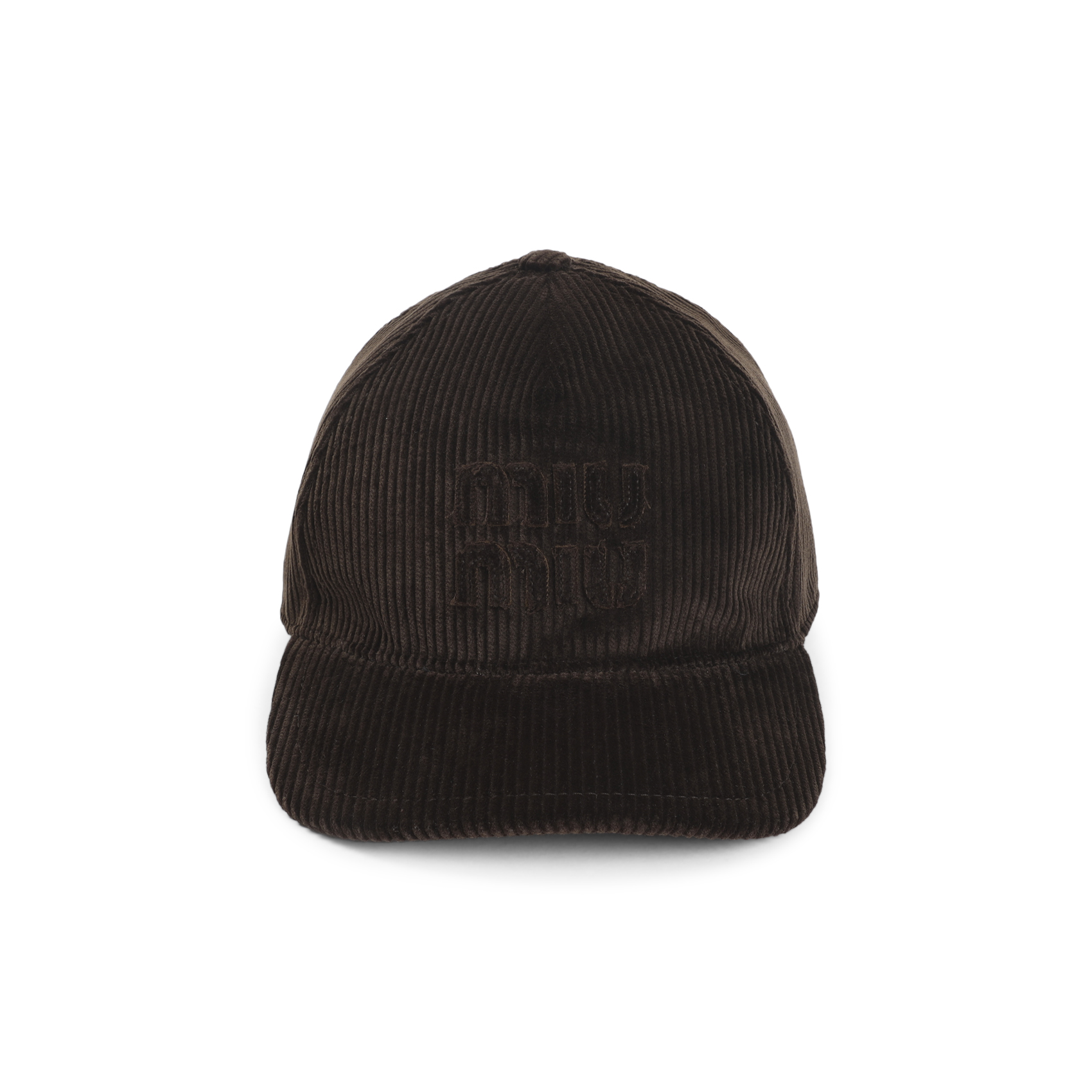 Dark brown corduroy baseball cap 5HC1792F81F0192 (MIU MIU / 帽子 ) | MIU MIU (ミュウミュウ)