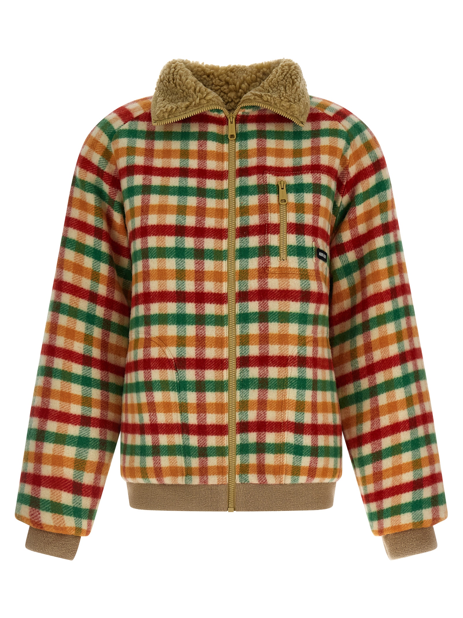 Check wool bomber jacket ML1358SOOO18FUF04UO (MIU MIU / カジュアルジャケット ) | MIU MIU (ミュウミュウ)