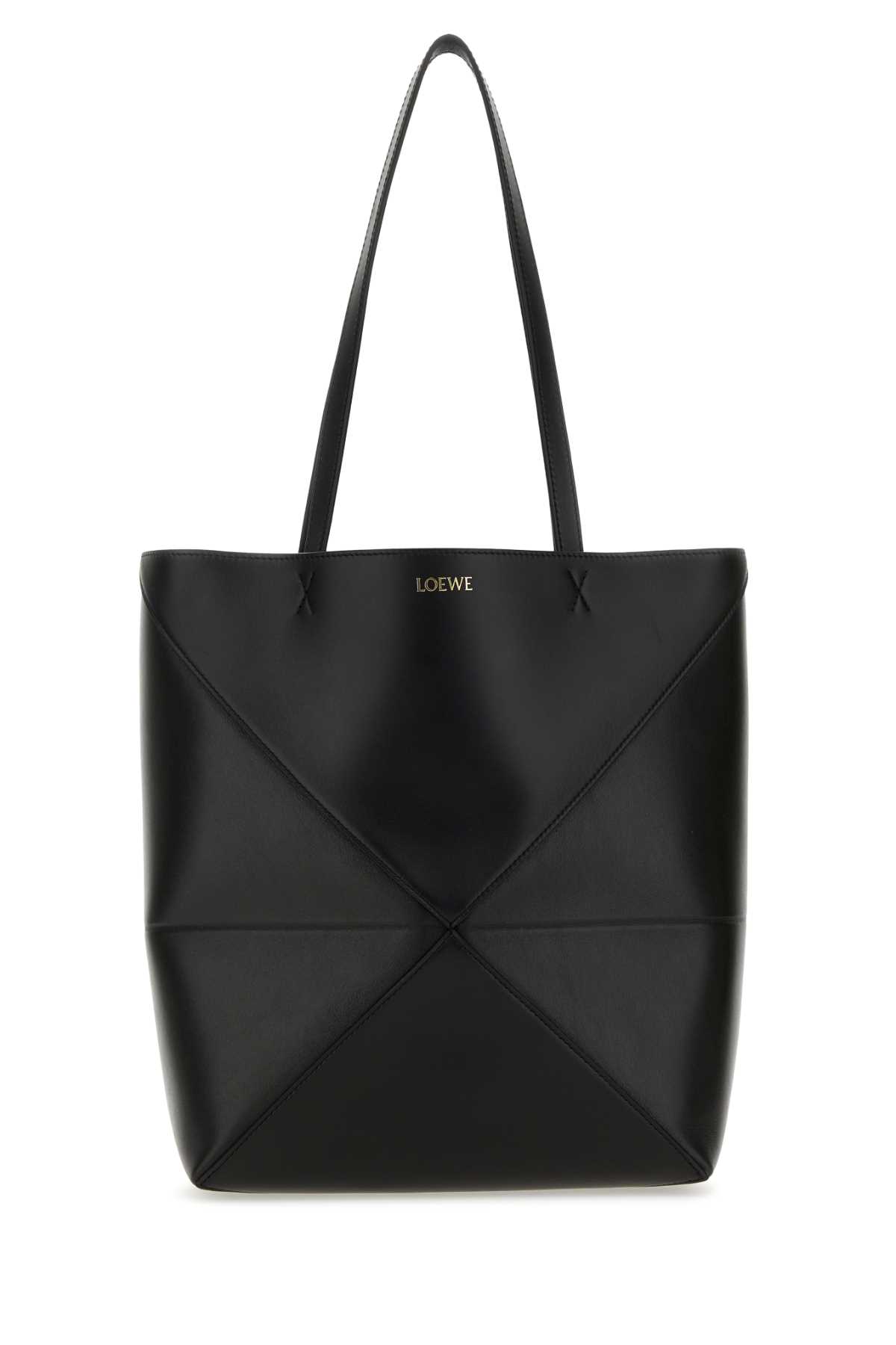Black leather medium Puzzle Fold shopping bag A657G50X01BLACK (LOEWE / トートバッグ ) | LOEWE (ロエベ)