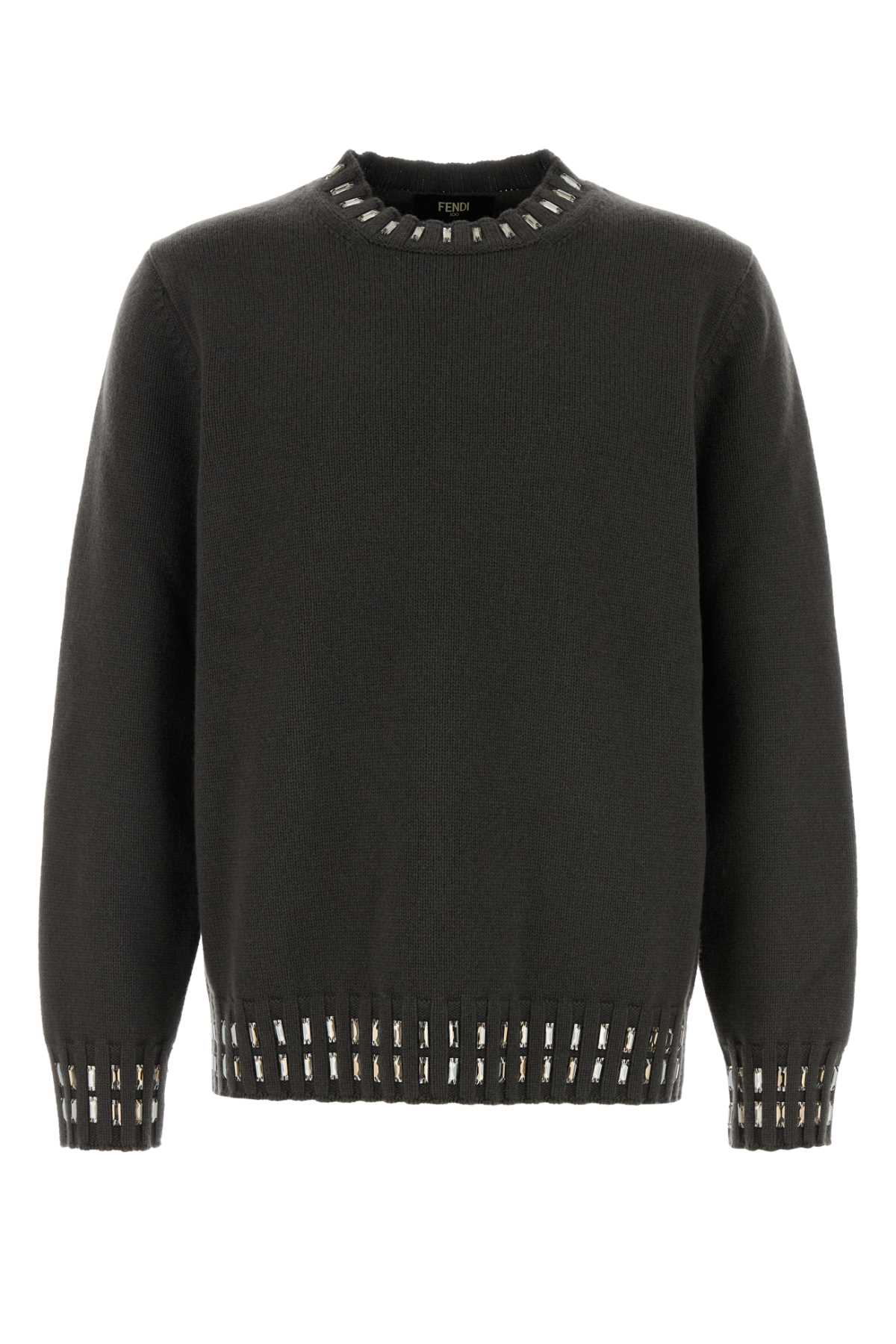 Charcoal wool blend sweater FZX091AOZRF0UU0 (FENDI / ニット・セーター・カーディガン ) | FENDI (フェンディ)