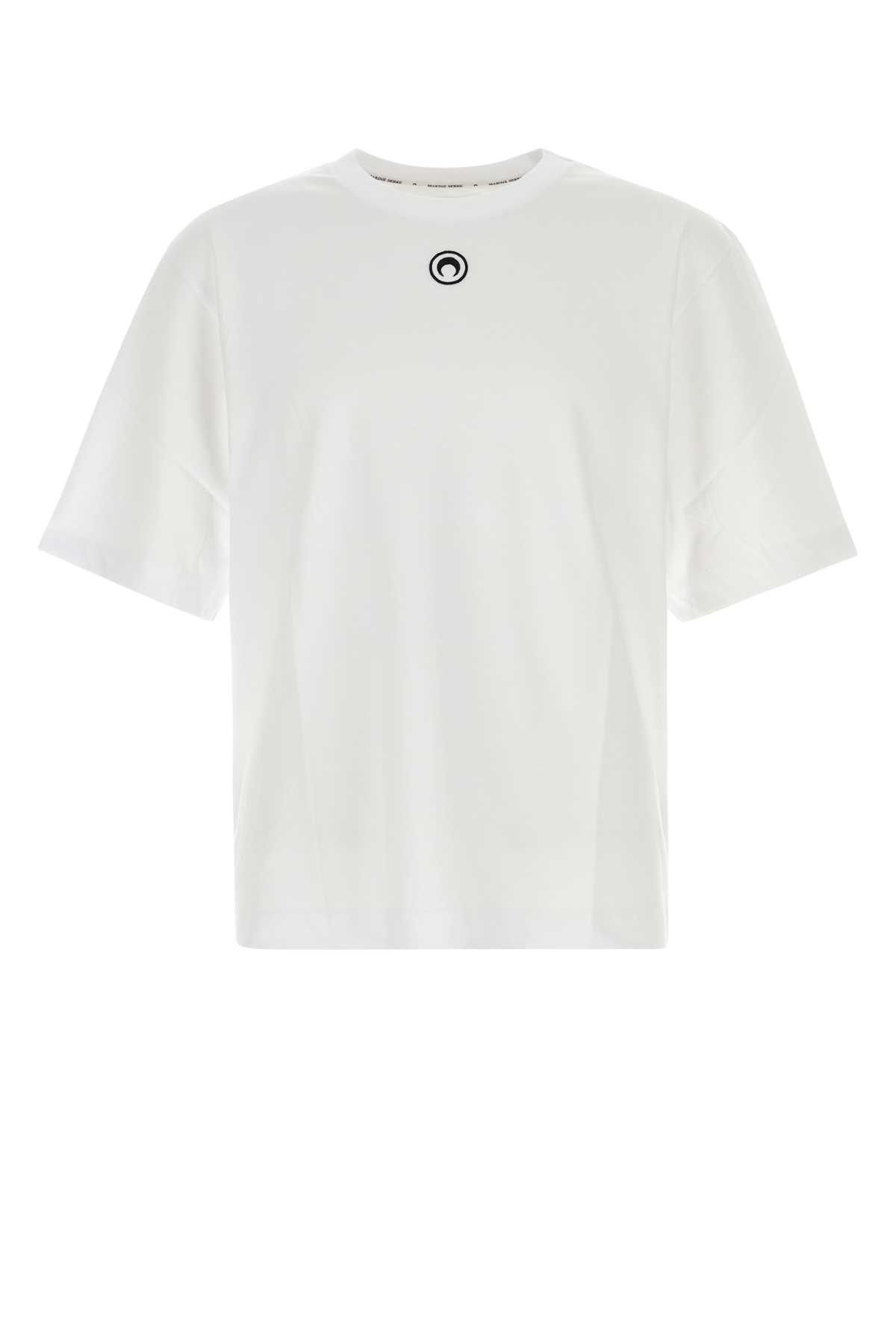 White cotton t-shirt MTT077BCJER0009WH10 (MARINE SERRE / Tシャツ・カットソー ) | MARINE SERRE (マリーン セル)