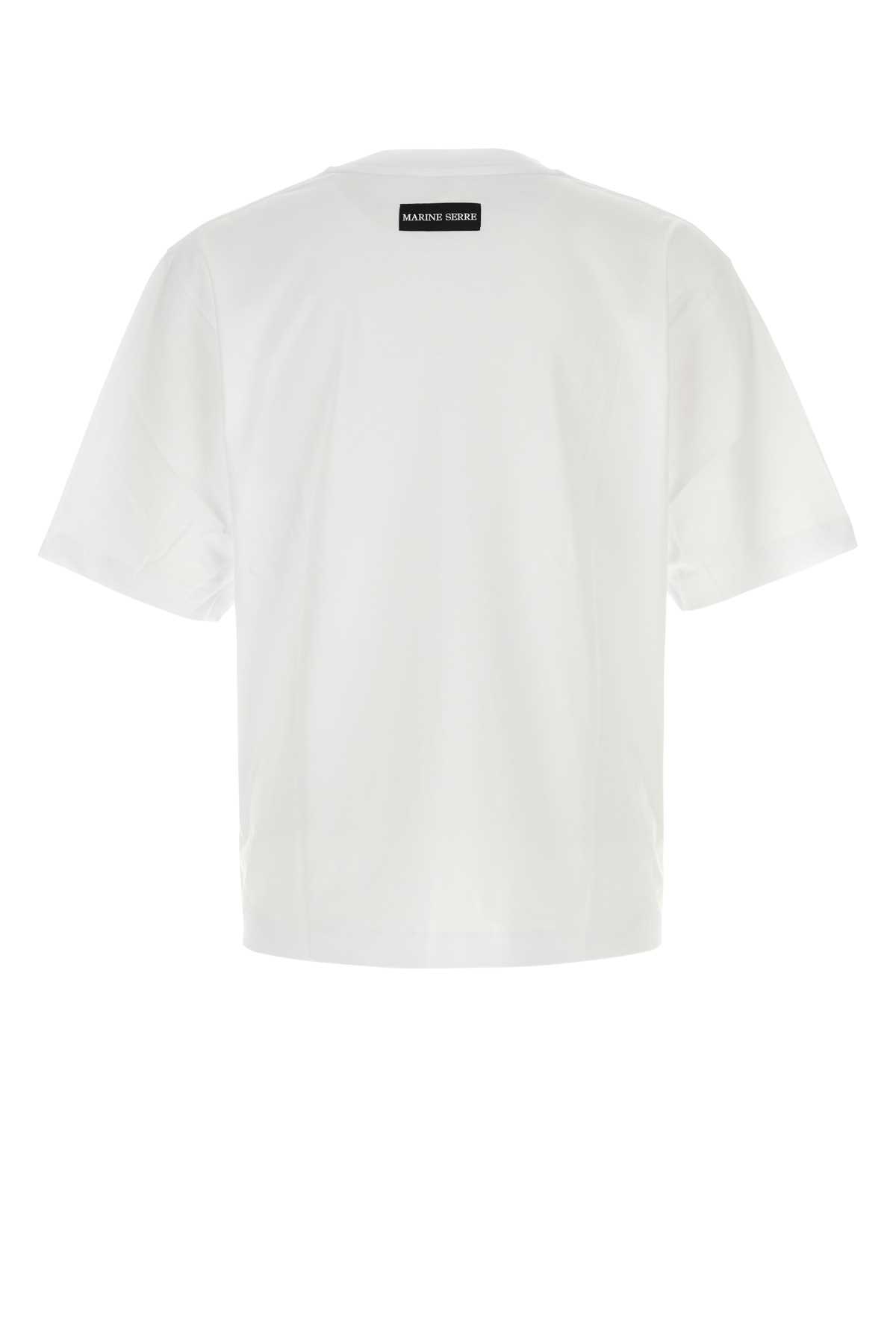White cotton t-shirt MTT077BCJER0009WH10 (MARINE SERRE / Tシャツ・カットソー ) | MARINE SERRE (マリーン セル)(1)