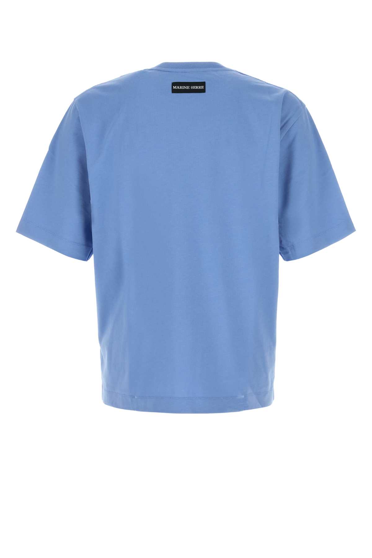 Cerulean blue cotton t-shirt MTT077BCJER0009BB01 (MARINE SERRE / Tシャツ・カットソー ) | MARINE SERRE (マリーン セル)(1)