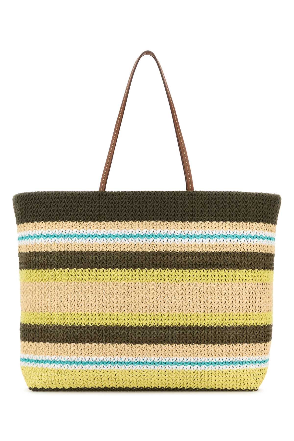 Multicolor rafia and cotton shopping bag 5BG2282DO3F04EL (MIU MIU / トートバッグ ) | MIU MIU (ミュウミュウ)(2)