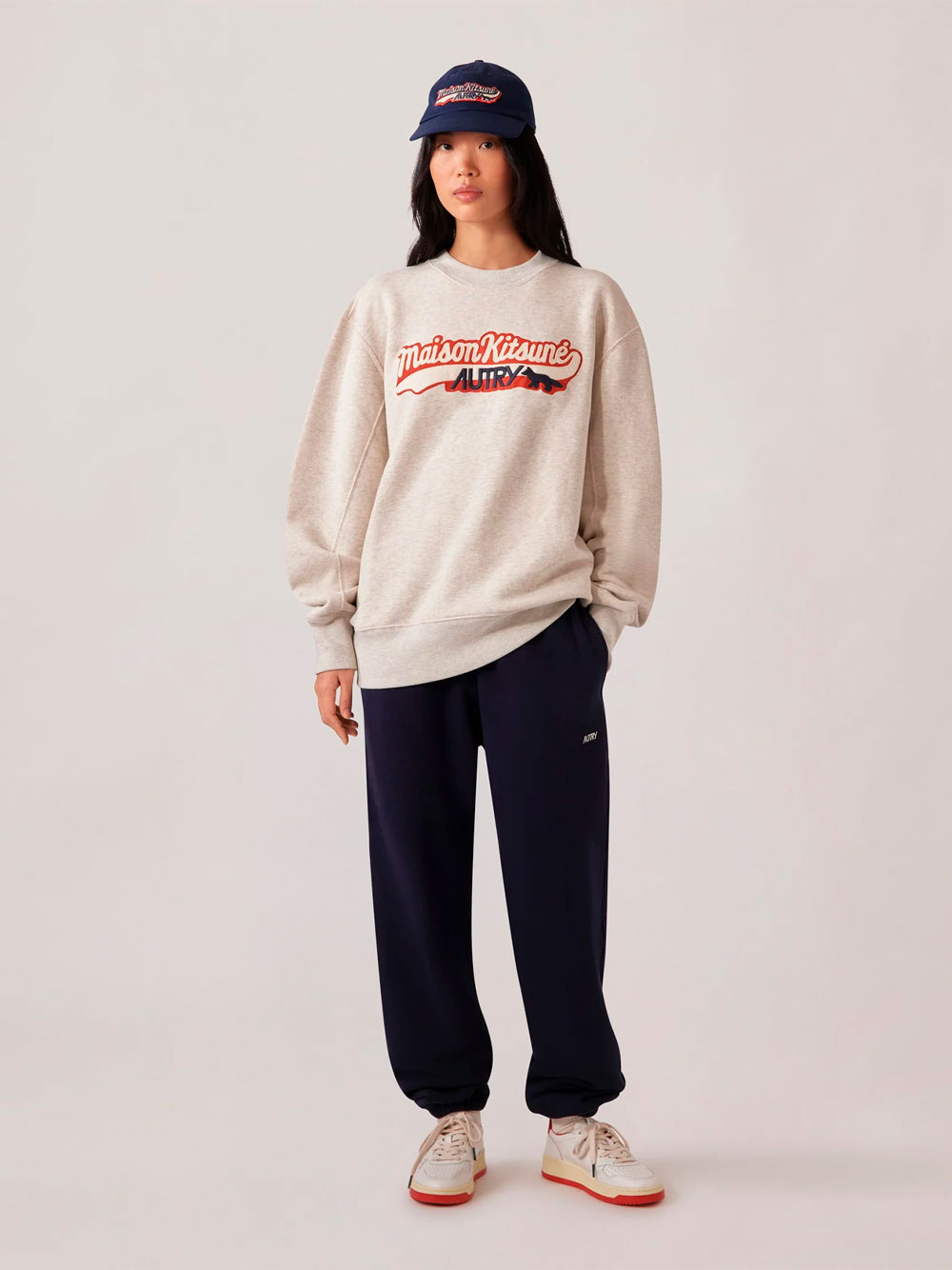 X MAISON KITSUNÉ LOGO PRINT CREWNECK SWEATSHIRT SWPXMK1MMELANGE (AUTRY / スウェット・フーディー ) | AUTRY (オートリー)(1)