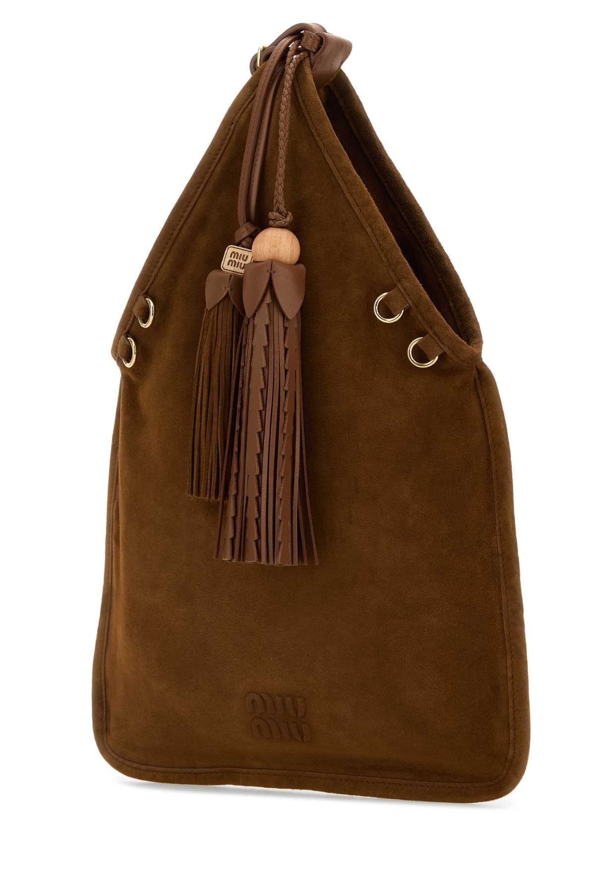 Brown suede handbag 5BA295VOLO2CSSF0316 (MIU MIU / ハンドバッグ・ショルダーバッグ ) | MIU MIU (ミュウミュウ)(1)