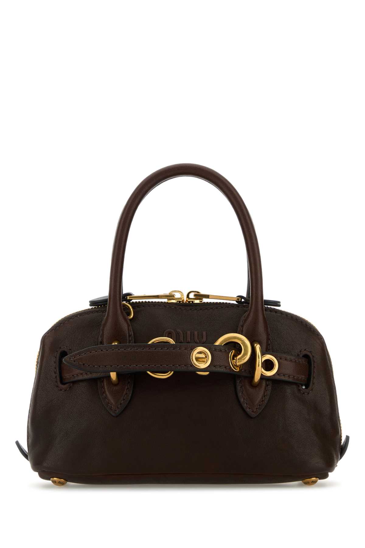 Chocolate leather mini Aventure handbag 5BP0902BBLF0NBL (MIU MIU / ハンドバッグ・ショルダーバッグ ) | MIU MIU (ミュウミュウ)