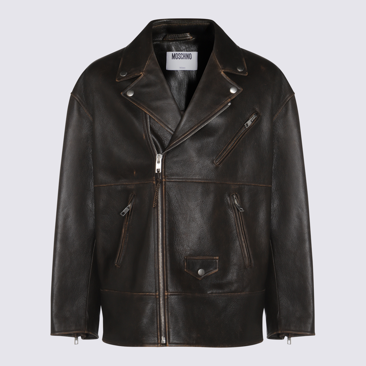 Moschino Jackets Brown 252ZZ370152701101（レザー&ファージャケット 