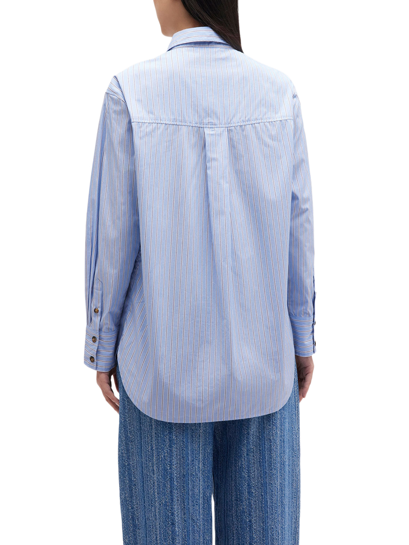 STRIPED COTTON SHIRT WITH PRINT W082601M (GANNI / シャツ・ブラウス ) | GANNI (ガニー)(3)