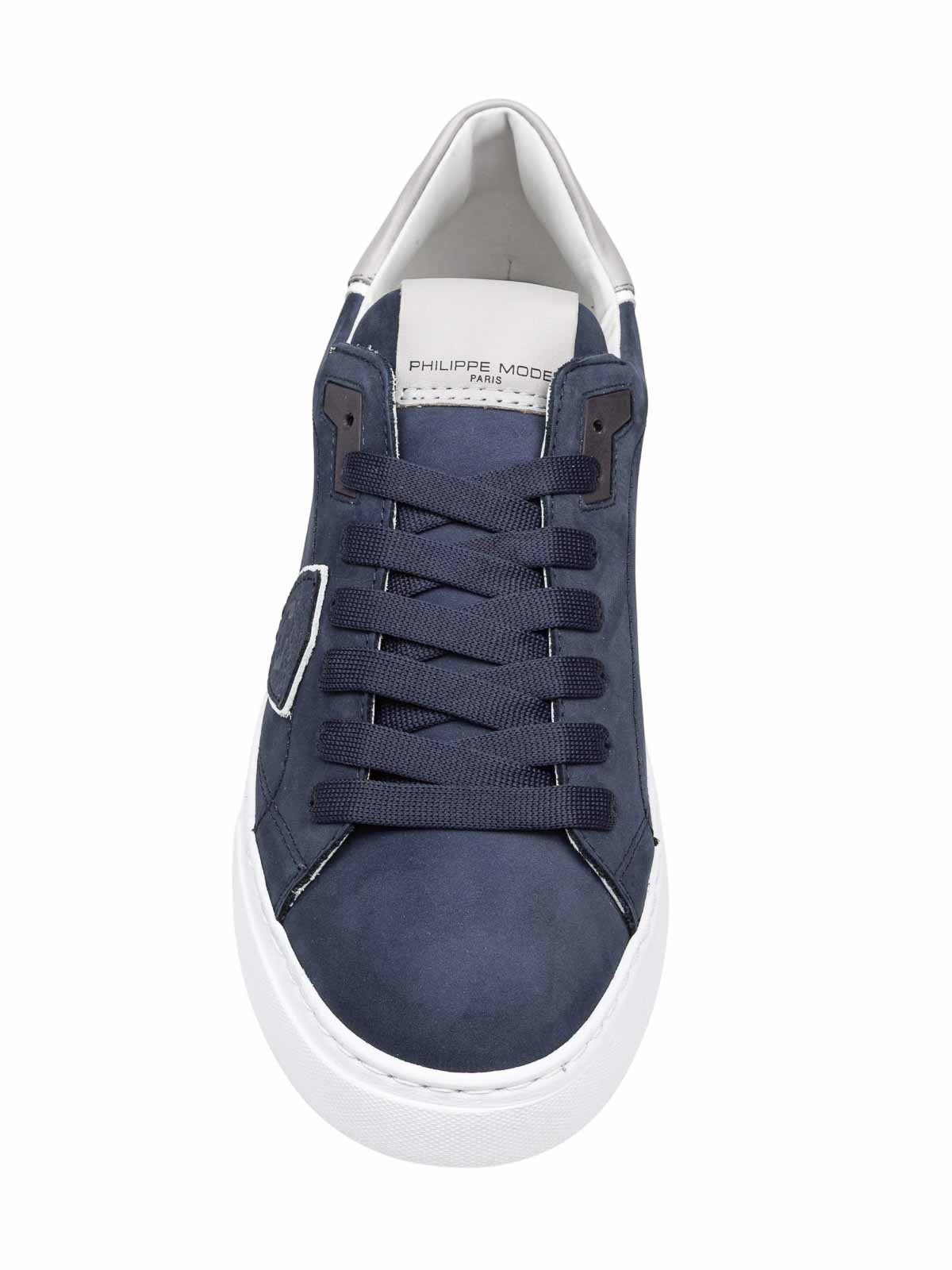 Temple Low Sneakers in Nubuk blue color BTLUNB26 (PHILIPPE MODEL / スニーカー ) | PHILIPPE MODEL (フィリップモデル)(1)