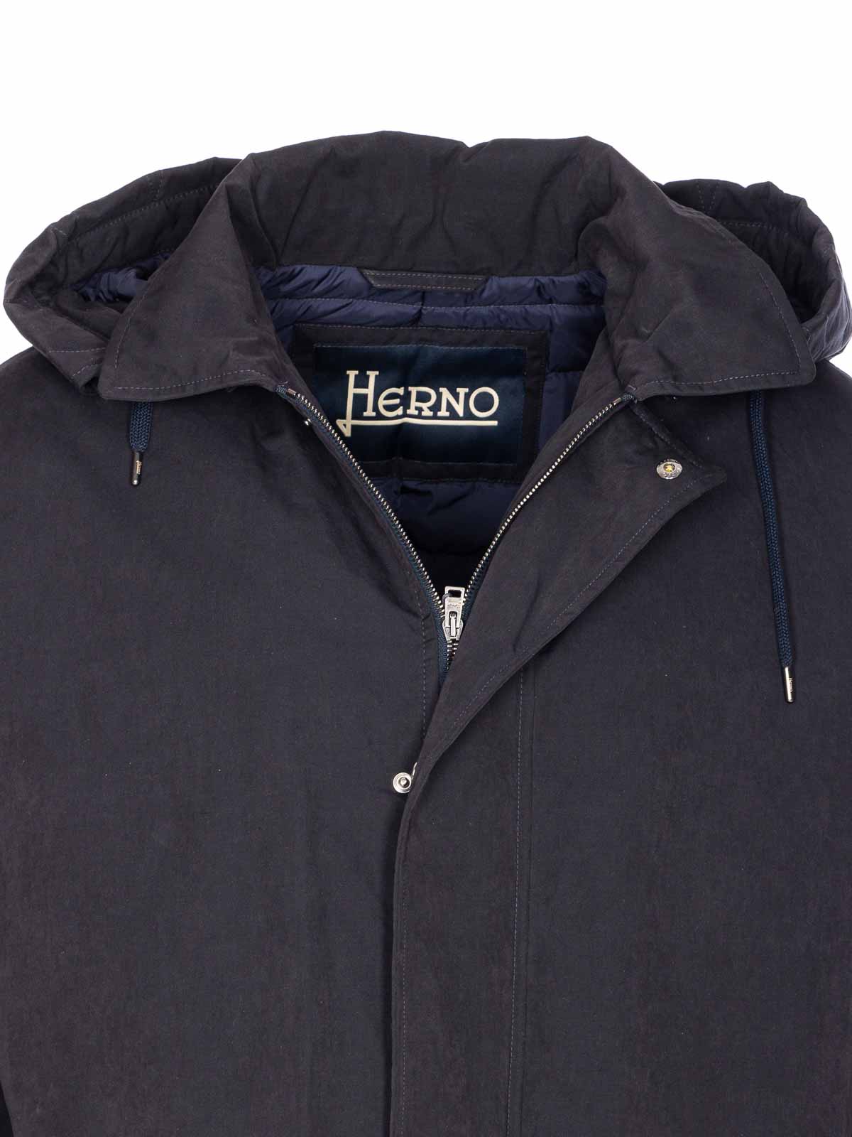 Blue Parka Jacket Zip And Buttons Closure PI001288U13800Z9200 (Herno / コート ) | Herno (ヘルノ)(3)