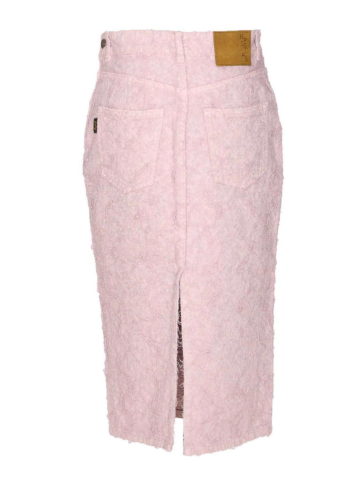 Primrose Pink Kim Fur Denim Skirt HEW08103GF168PXT0560 (HAIKURE / スカート ) | HAIKURE (ハイクレ)(1)