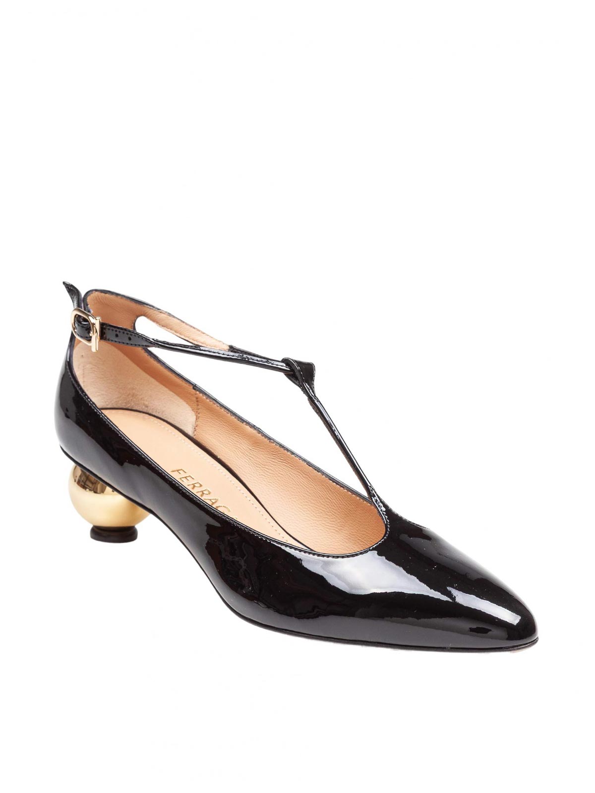 T-Stap Decollete in black paint 01K259784875 (FERRAGAMO / パンプス・ハイヒール ) | FERRAGAMO (フェラガモ)(1)