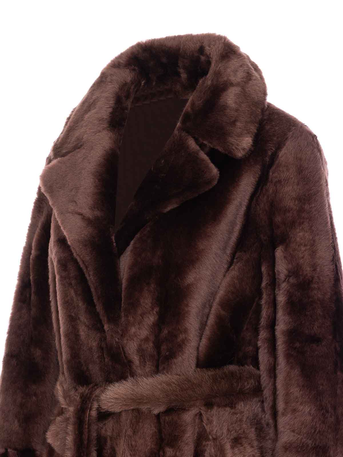 Brown Coat 21WYM60417MERLA6074 (YVES SALOMON / レザー&ファージャケット・コート ) | YVES SALOMON (イヴ サロモン)(2)